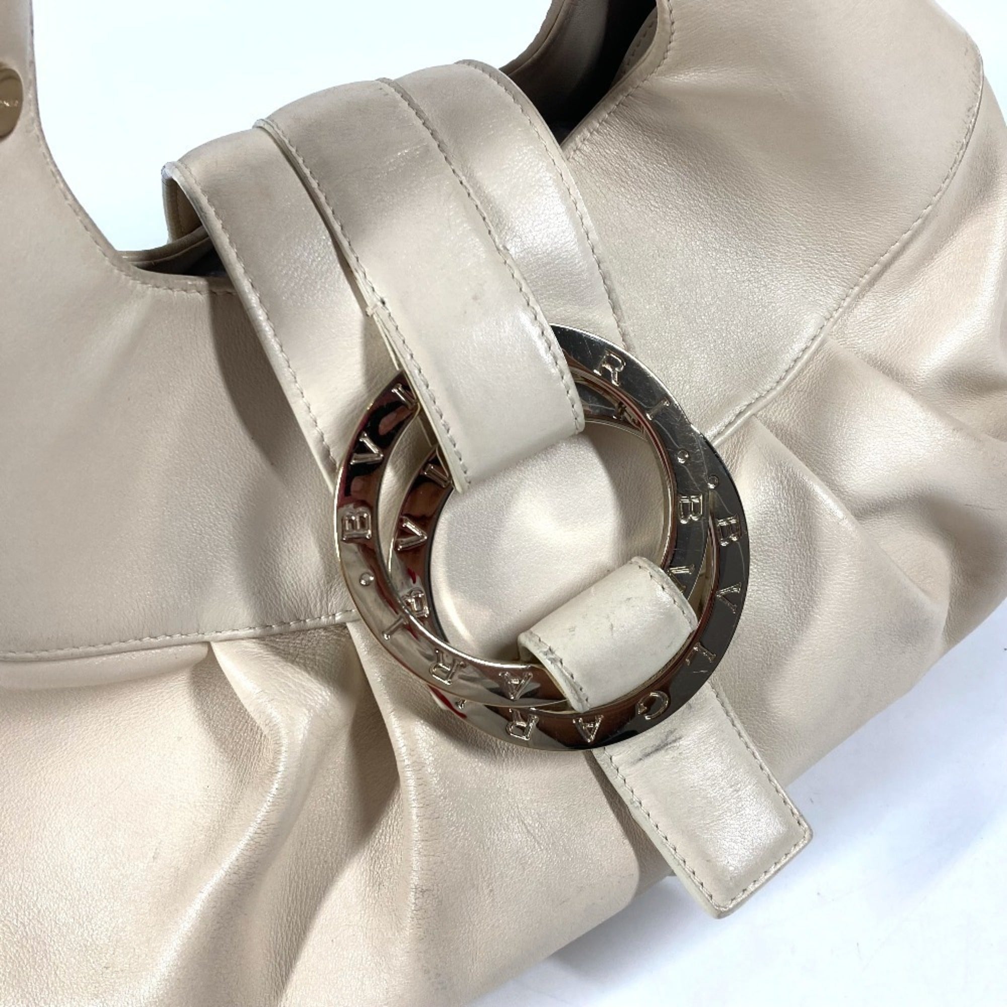 Bvlgari Chandra Beige Leather Handbag (Pre-Owned)