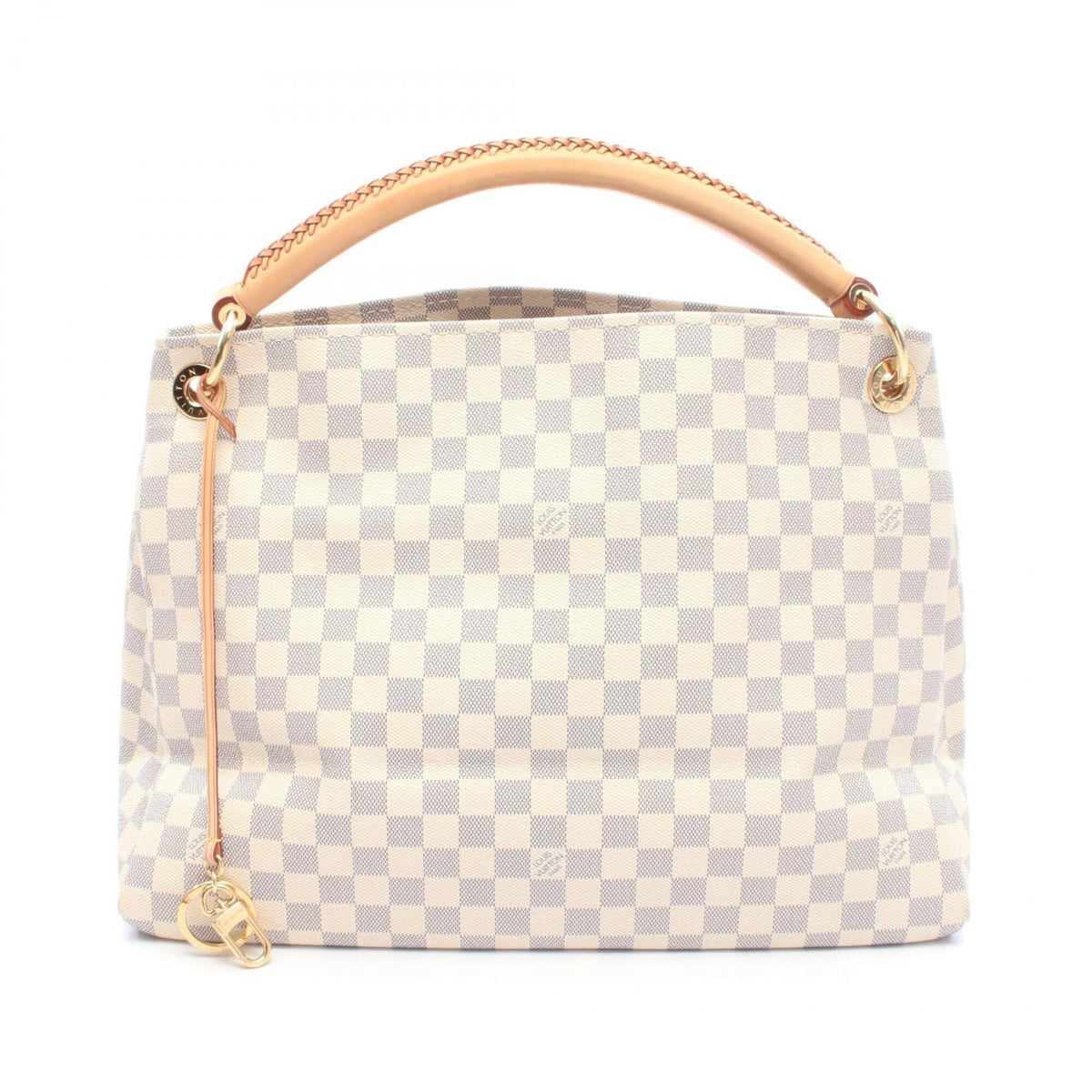 Louis Vuitton White Coated Canvas Leather Handbag Shoulder Bag (Pre-Owned)