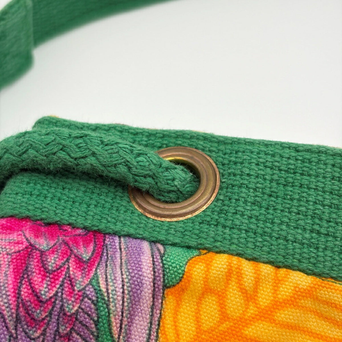 Hermes Green Pink Yellow Cotton Shoulder Bag (Pre-Owned)