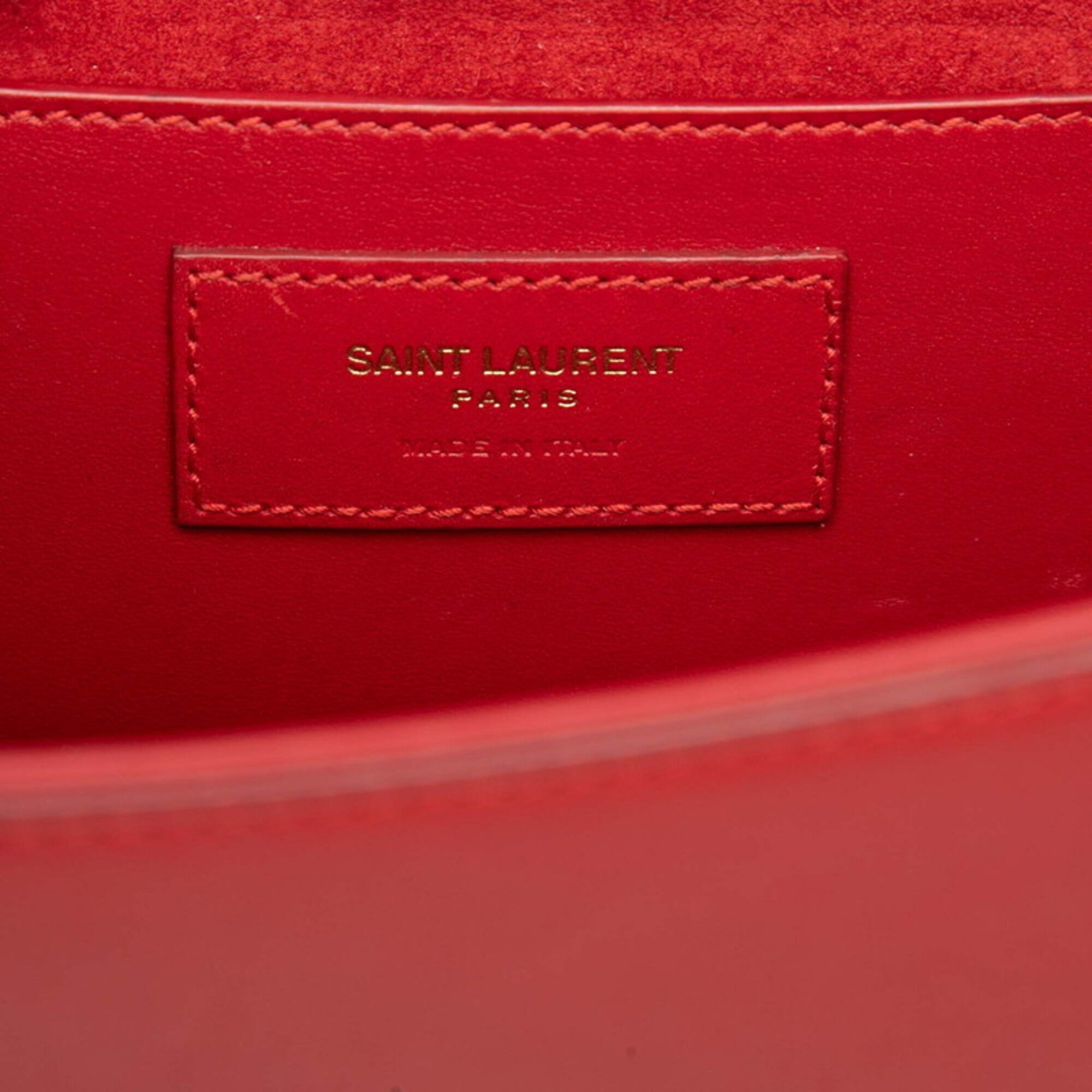 Saint Laurent Red Color Leather Shoulder Bag (Pre-Owned)