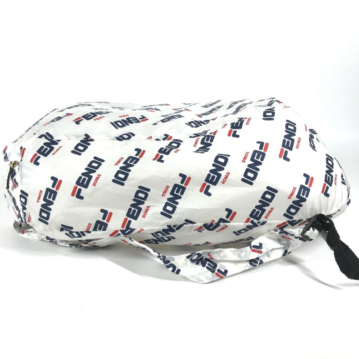 Fendi Navy Red Color White Nylon Backpack (Pre-Owned)