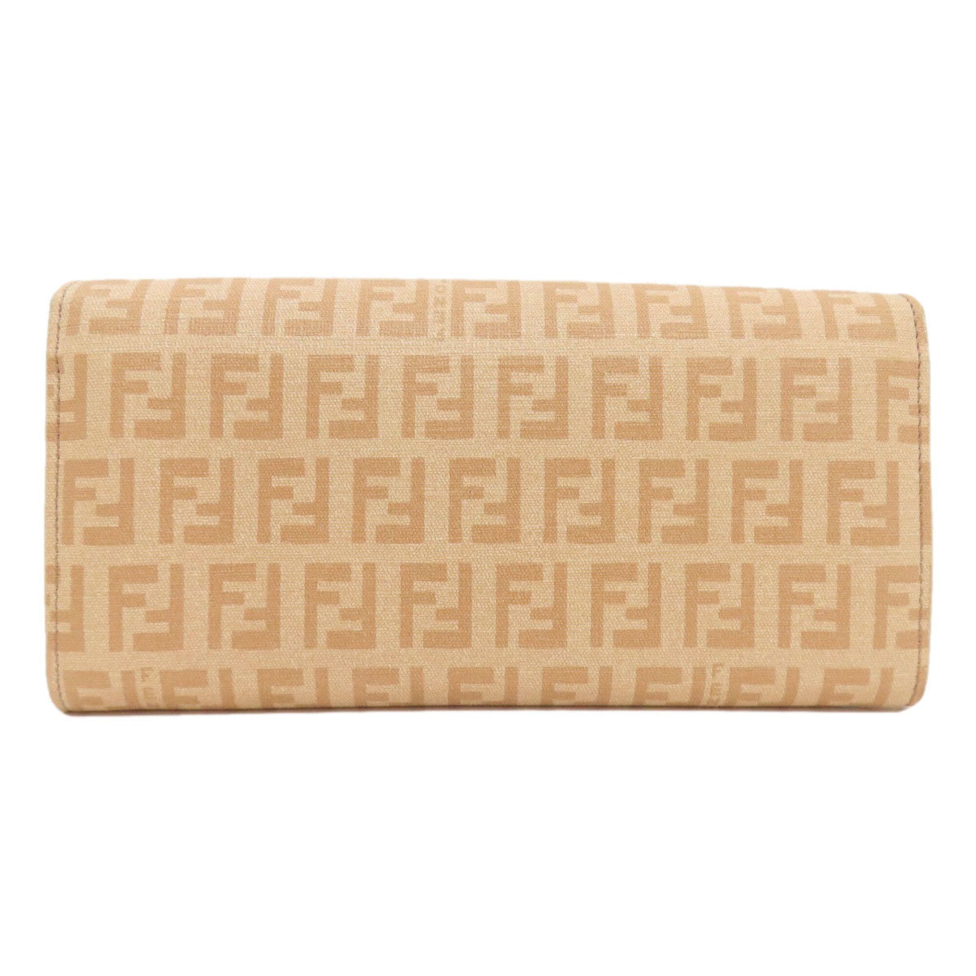 Fendi Zucchino Beige Zucchino Long Wallet (Bi-Fold) (Pre-Owned)
