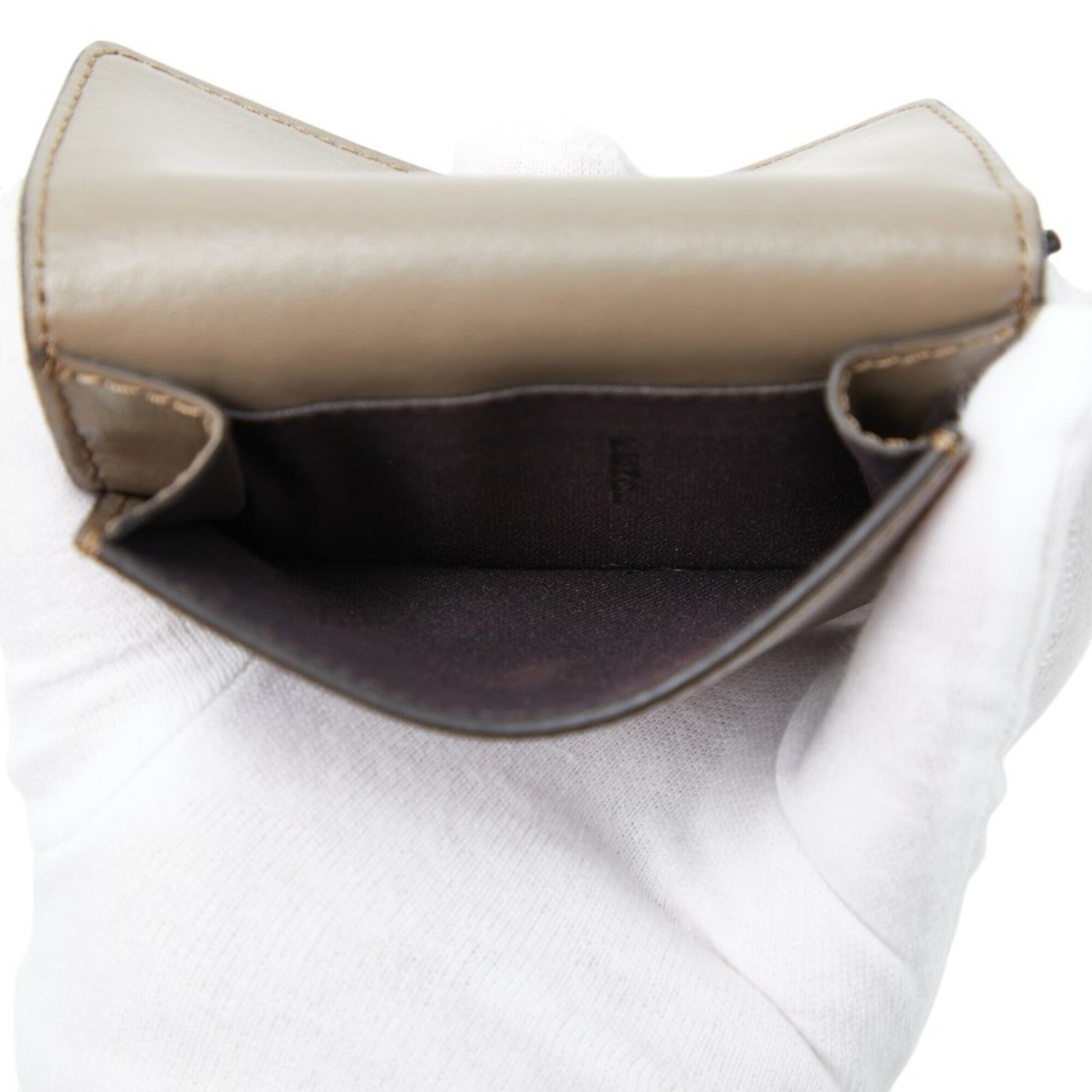 Fendi Grayish Leather Wallet (Tri-Fold) (Pre-Owned)