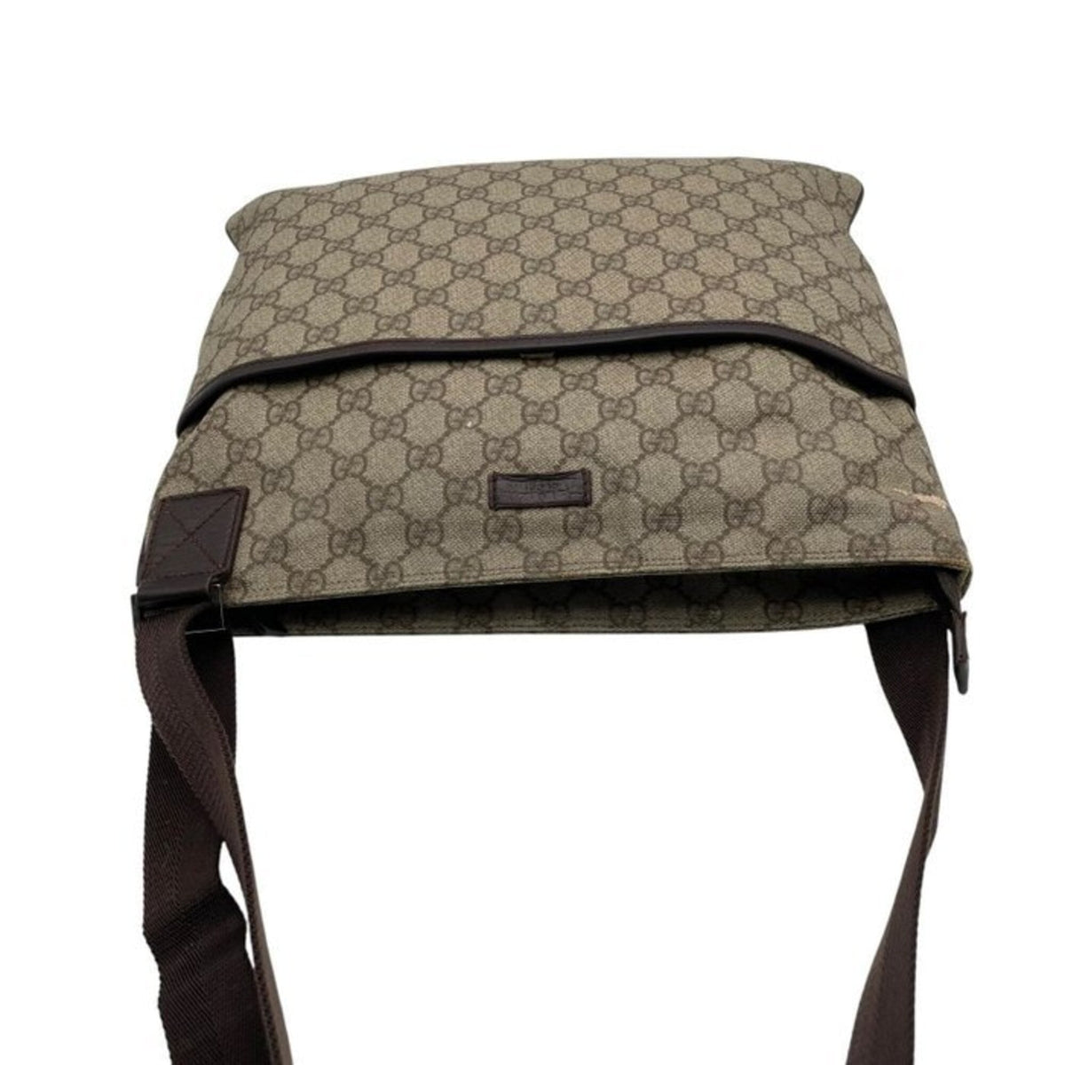 Gucci Beige Brown Gg Supreme Messenger Bag Shoulder Bag (Pre-Owned)