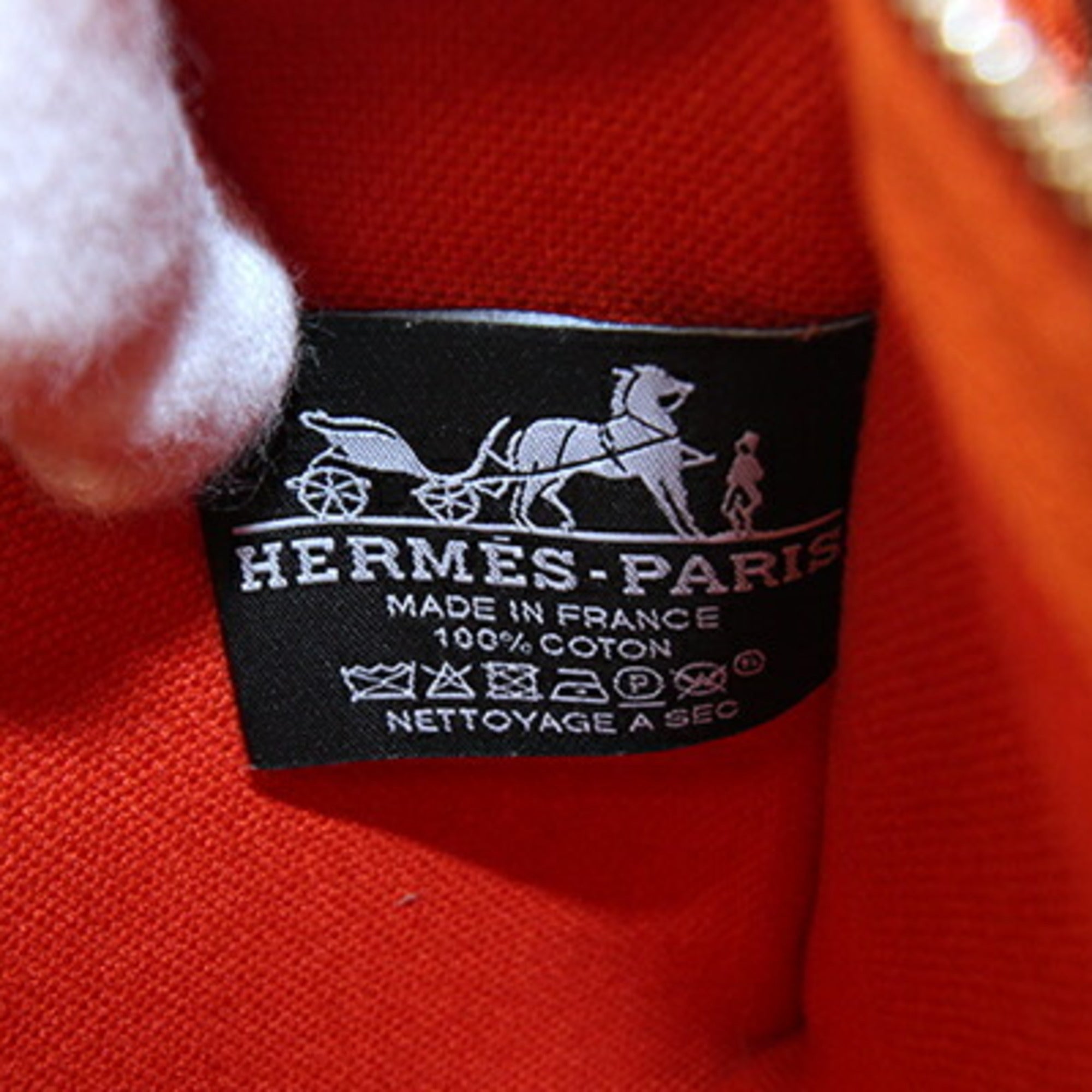 Hermes Orange Canvas Pouch (Pre-Owned)