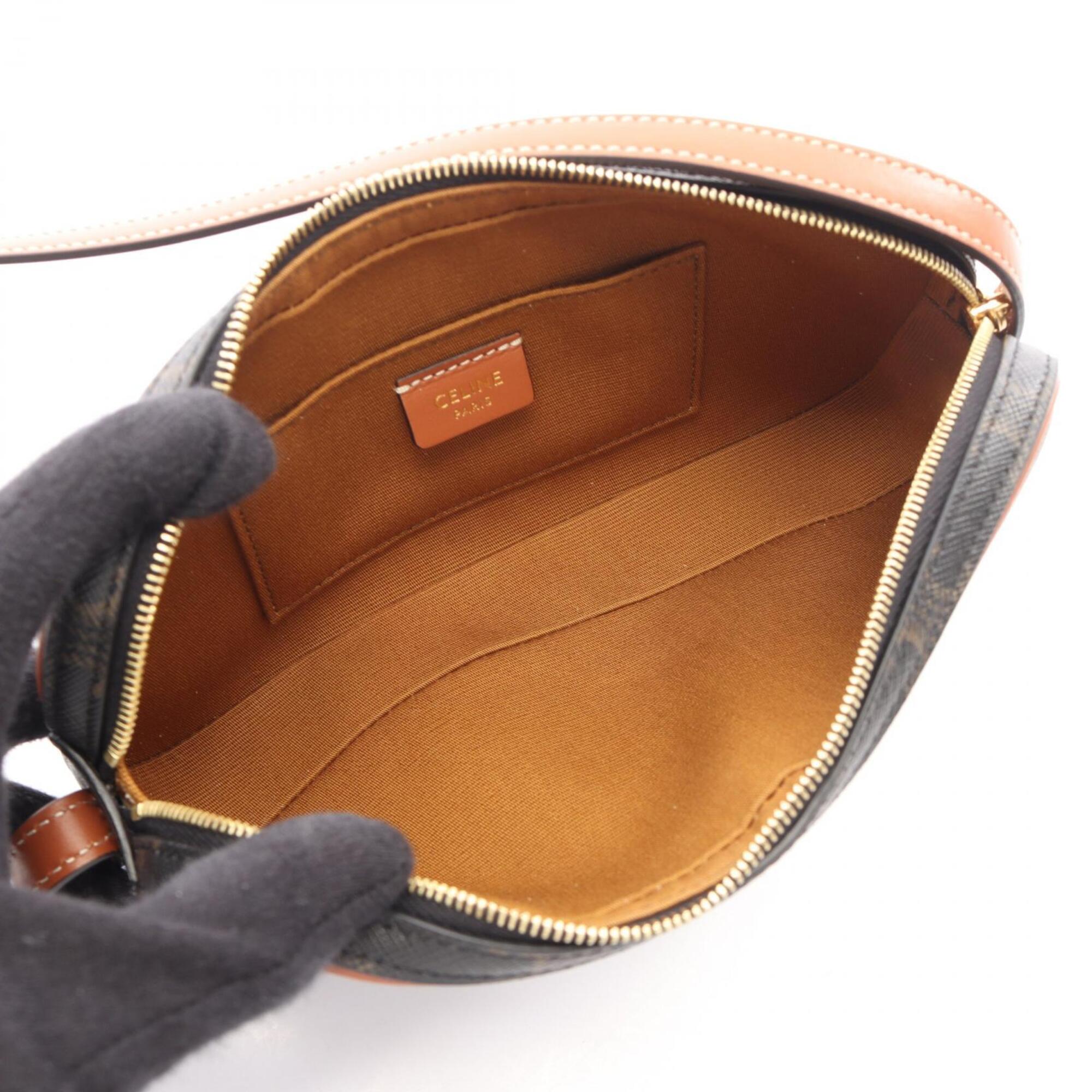 Celine Black Brown Multi-Color Coated Canvas Leather Handbag Shoulder Bag (Pre-Owned)