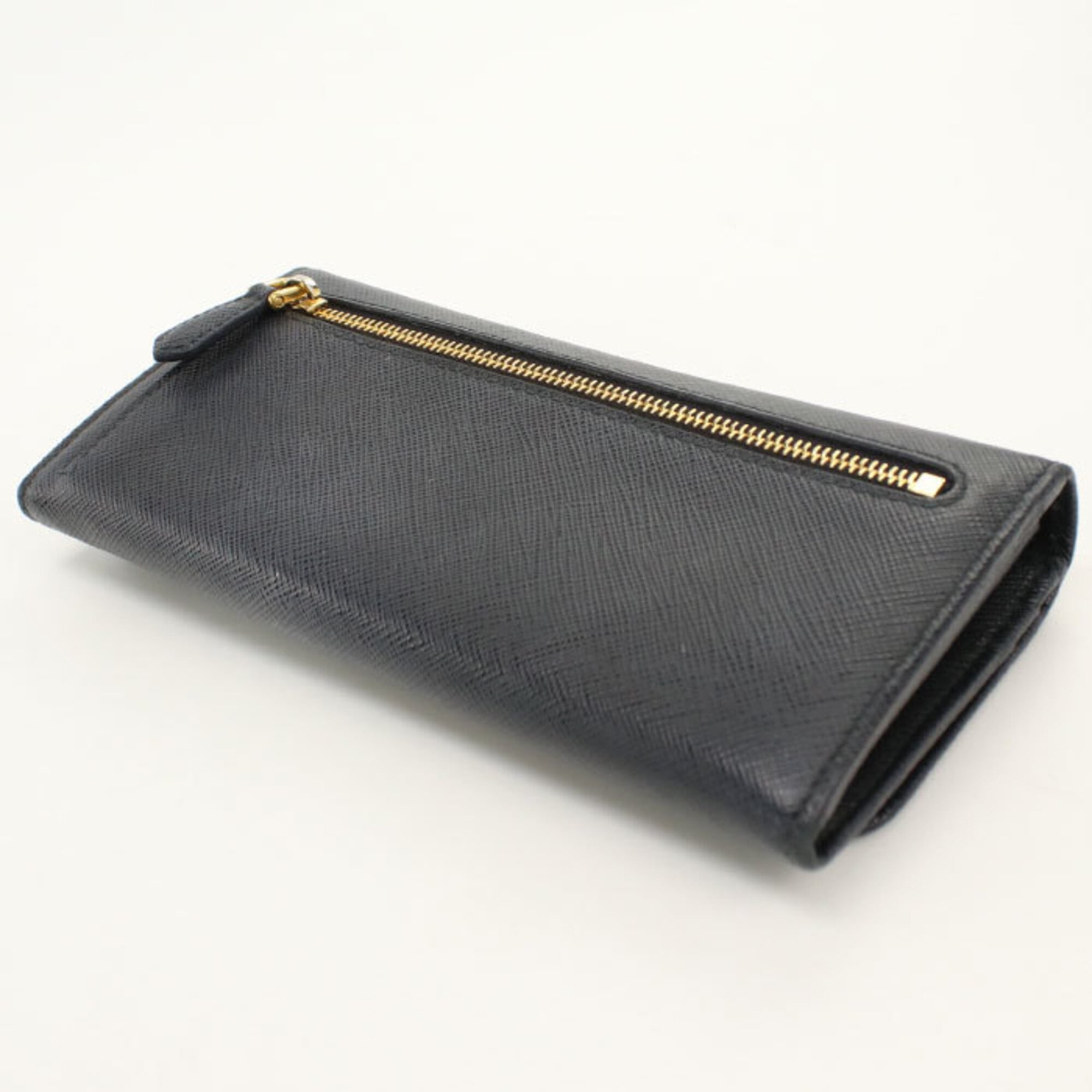 Prada Black Leather Long Wallet (Bi-Fold) (Pre-Owned)