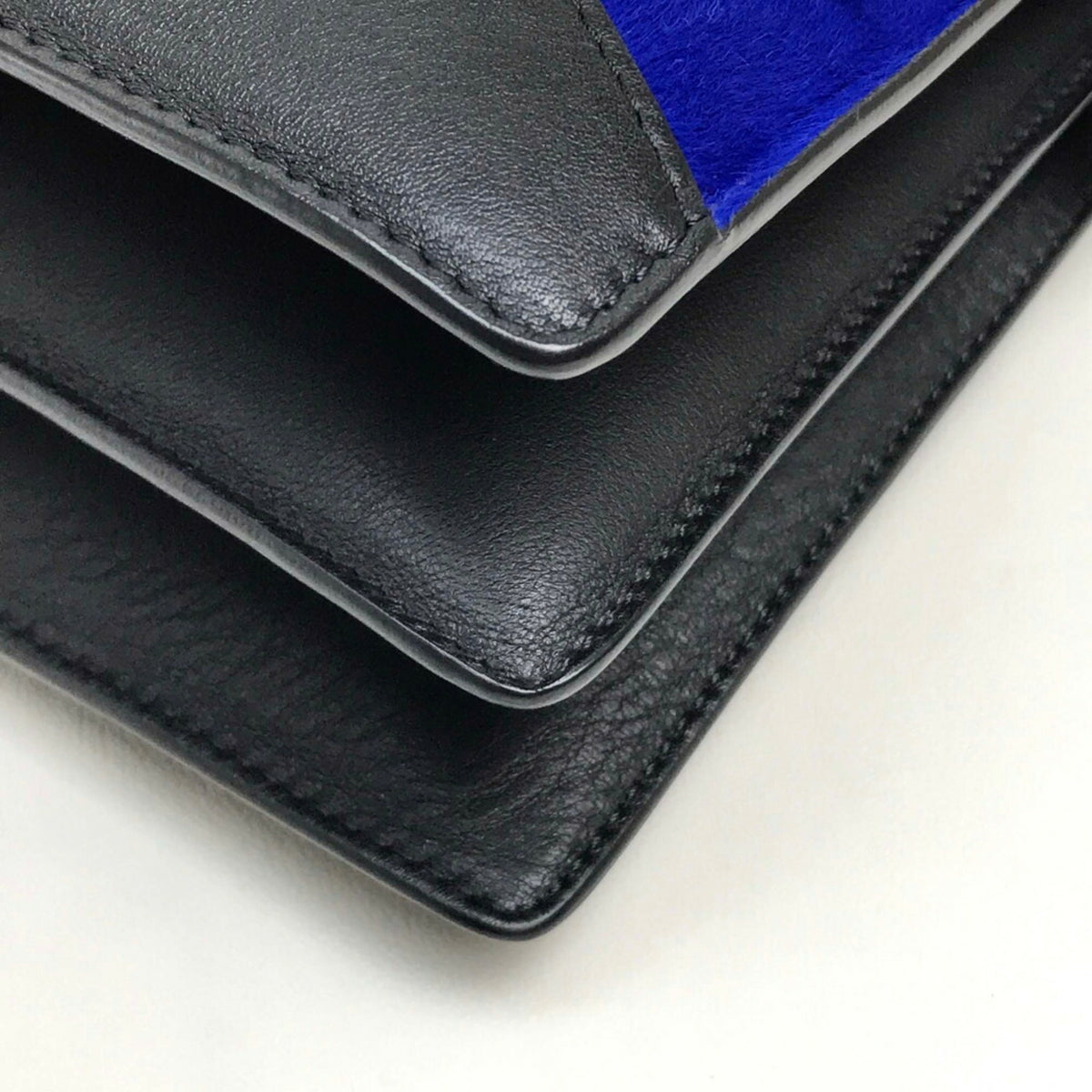 Celine Diamond Black Blue Brown Gray Suede Leather Clutch Bag Shoulder Bag (Pre-Owned)