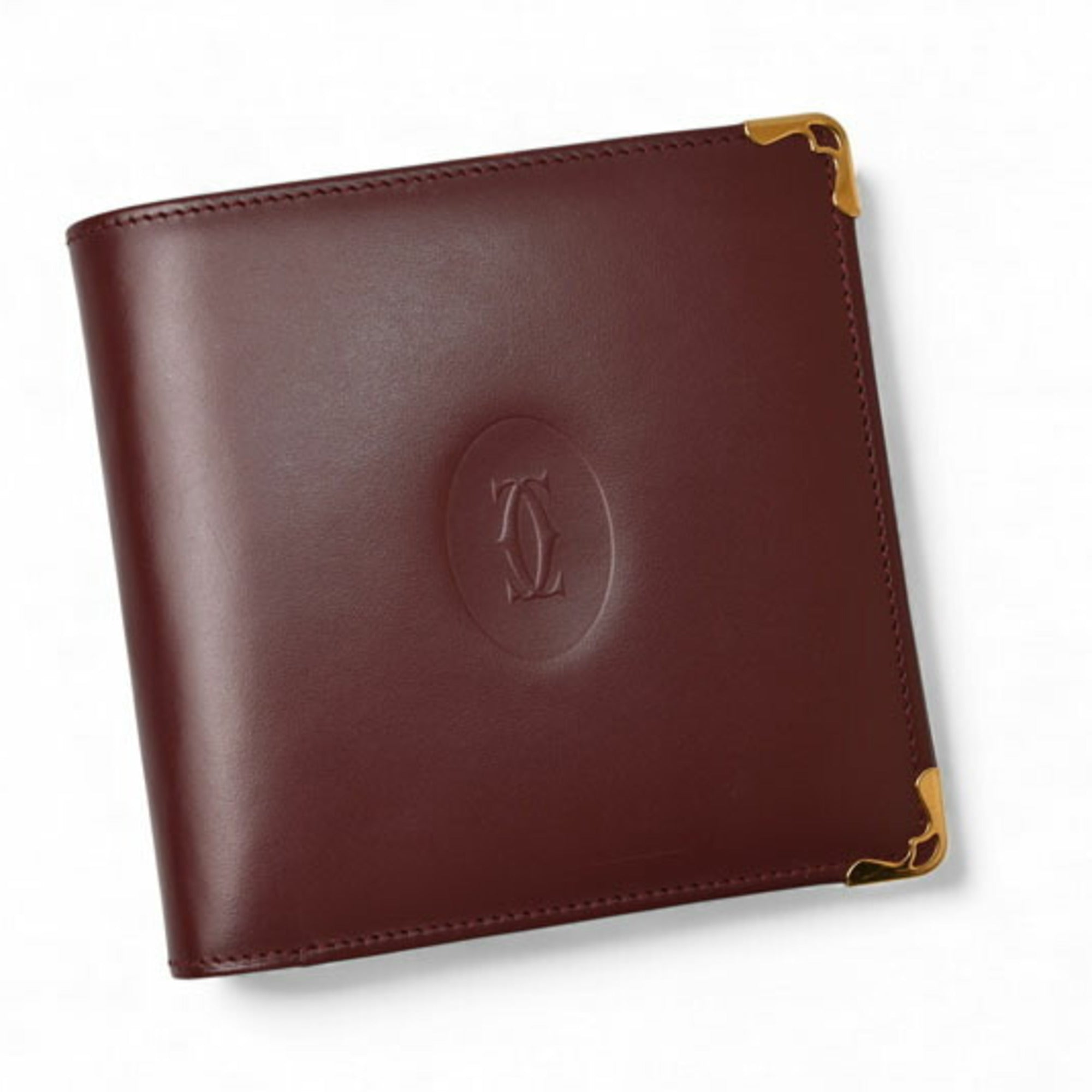 Cartier Bordeaux Leather Wallet (Bi-Fold) (Pre-Owned)
