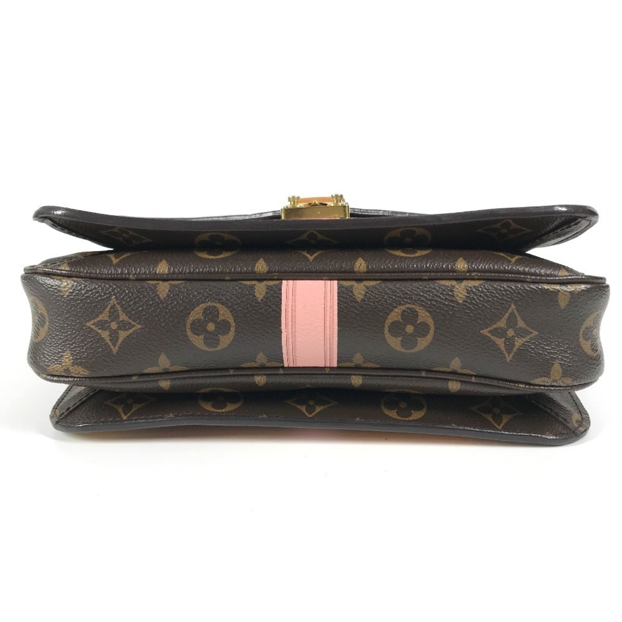Louis Vuitton Brown Pink Monogram Canvas Handbag Pochette Shoulder Bag (Pre-Owned)