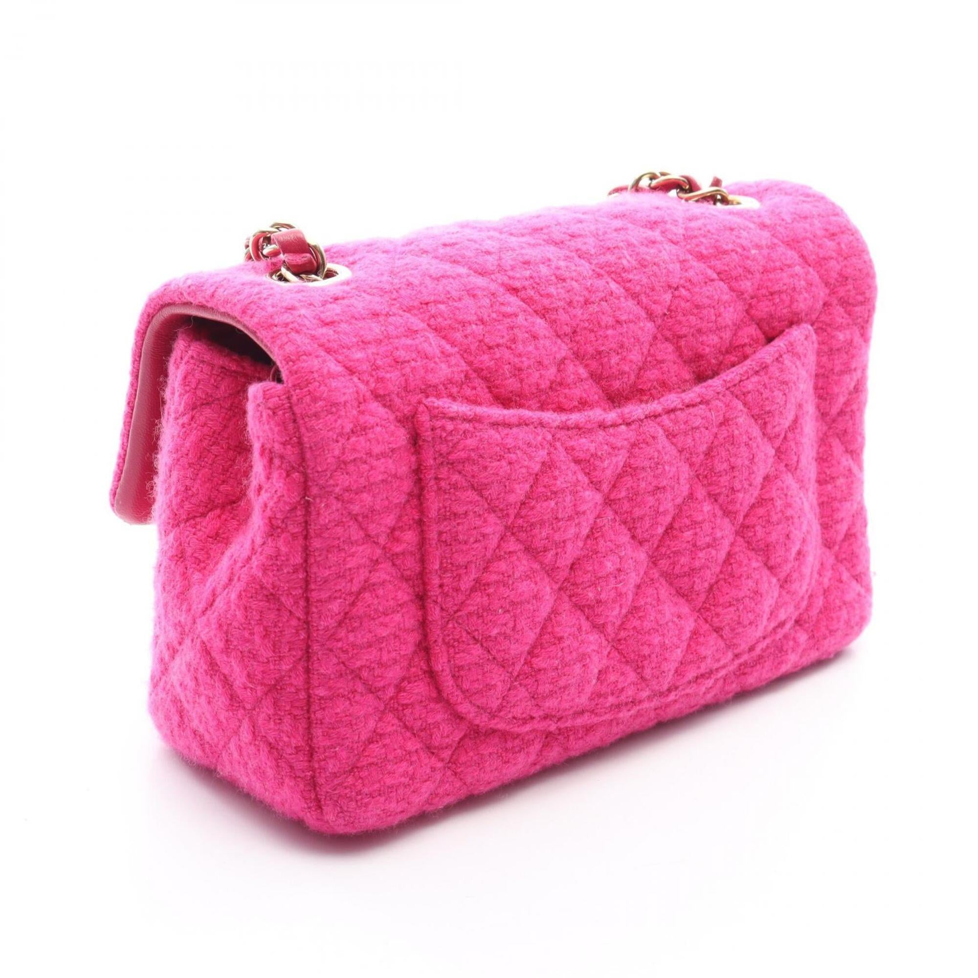 Chanel Pink Fabric Leather Handbag Shoulder Bag (Pre-Owned)