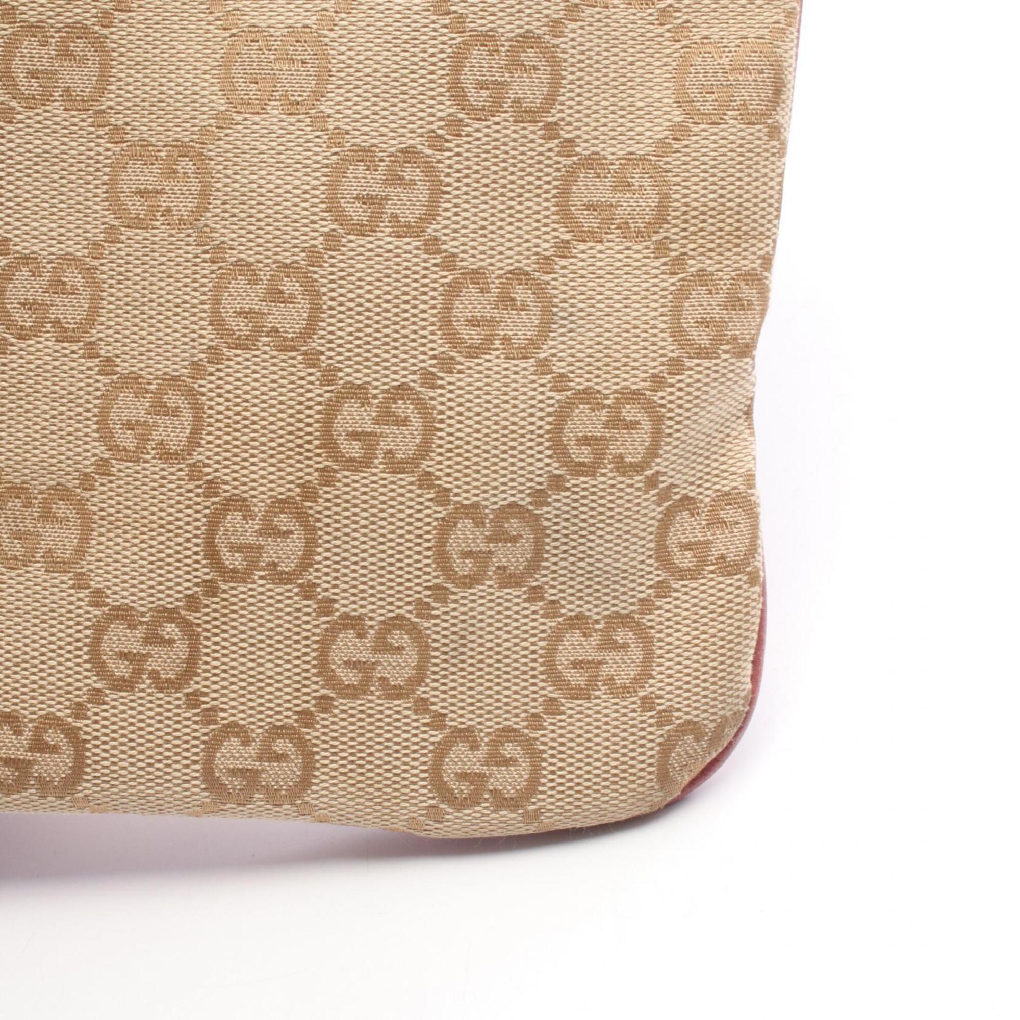 Gucci Beige Pink Gg Canvas Leather Handbag Shoulder Bag (Pre-Owned)