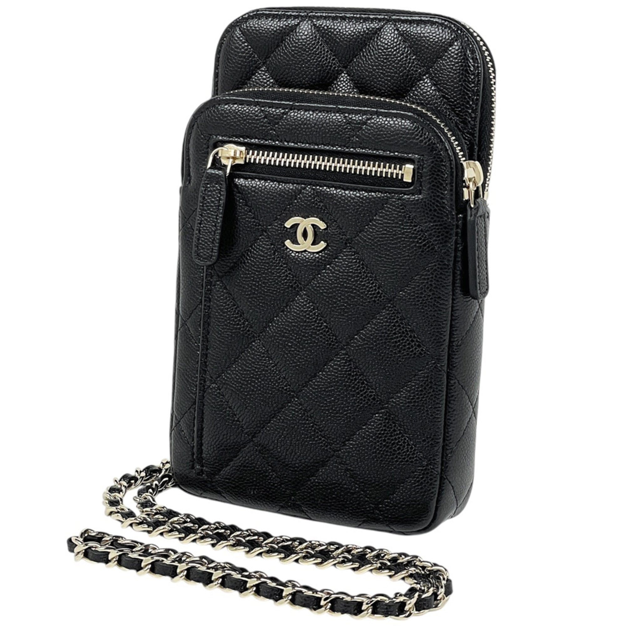 Chanel Black Grained Calfskin Shoulder Bag (Pre-Owned)