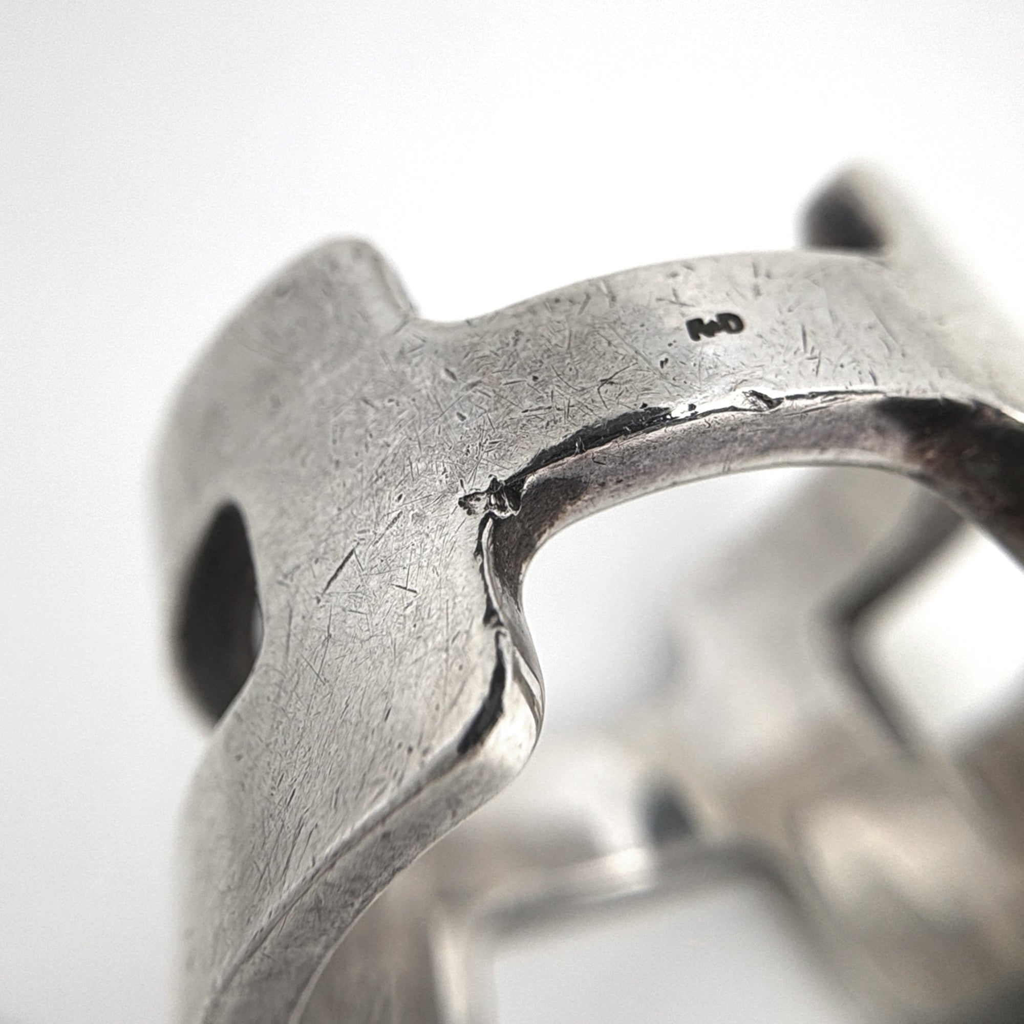 Hermes Silver Silver 925 Band Ring (Pre-Owned)