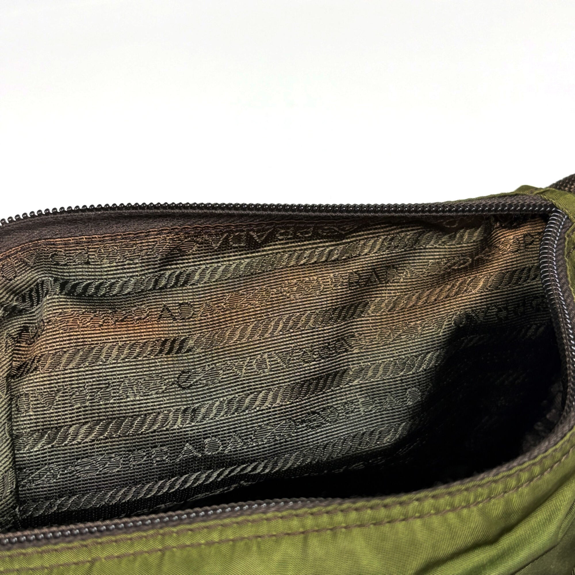 Prada Khaki Nylon Shoulder Bag (Pre-Owned)
