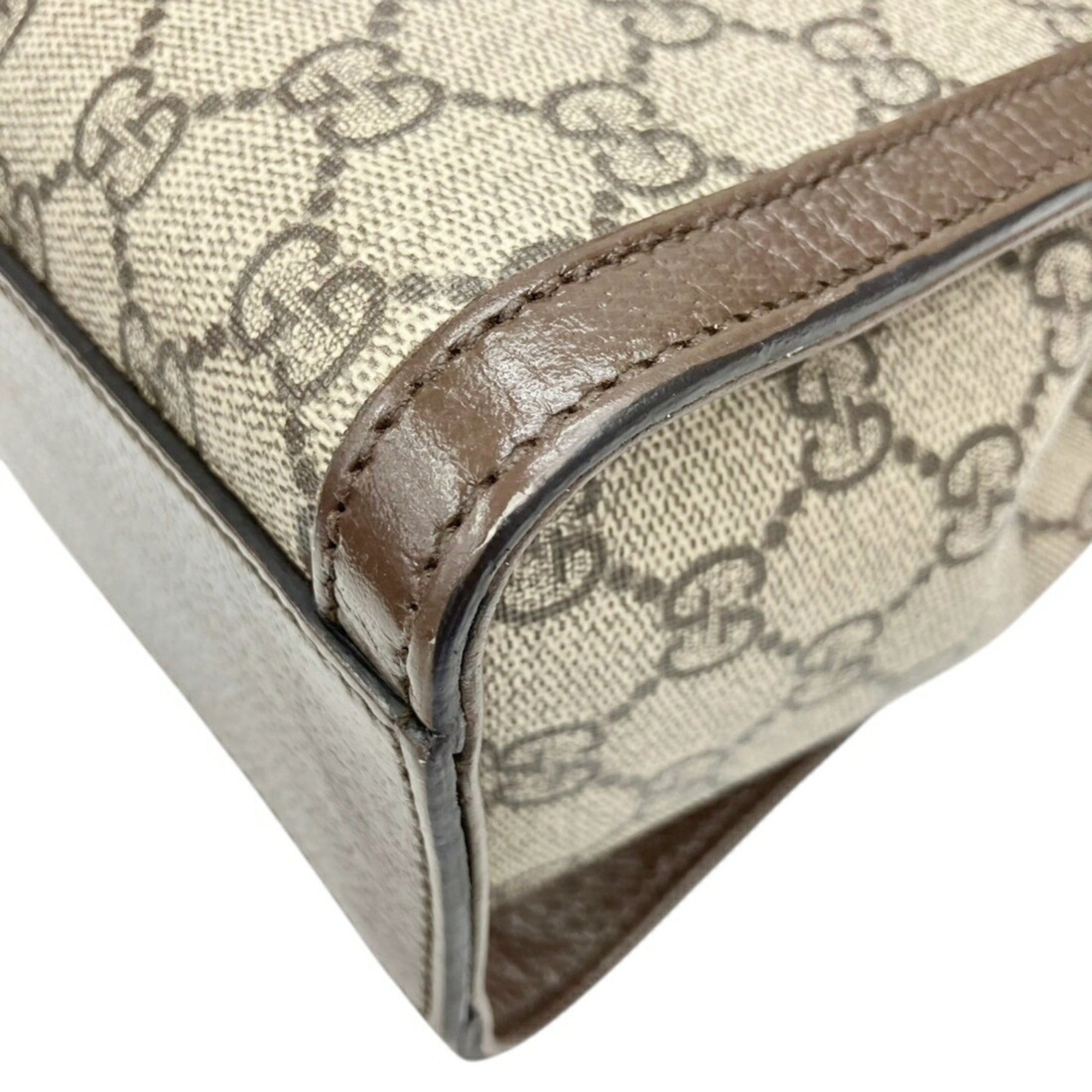 Gucci Beige Gg Supreme Leather Handbag Shoulder Bag (Pre-Owned)