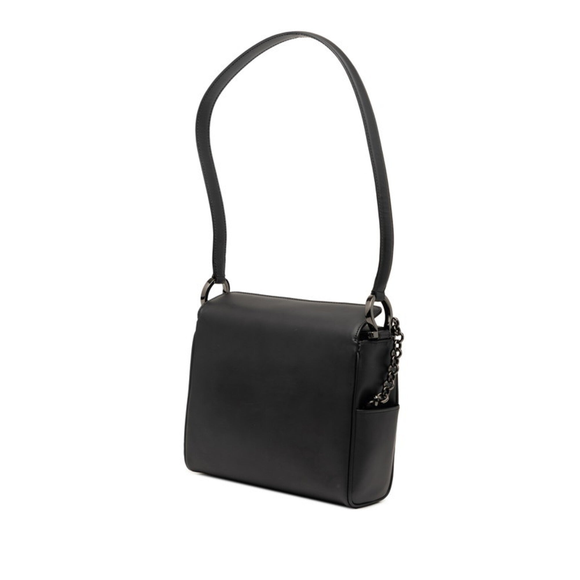 Salvatore Ferragamo Black Patent Leather Pouch Shoulder Bag (Pre-Owned)