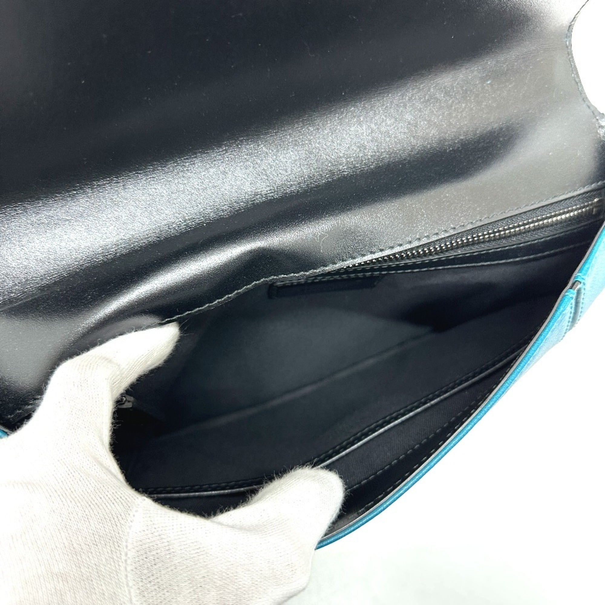 Bvlgari Blue Turquoise Leather Handbag (Pre-Owned)
