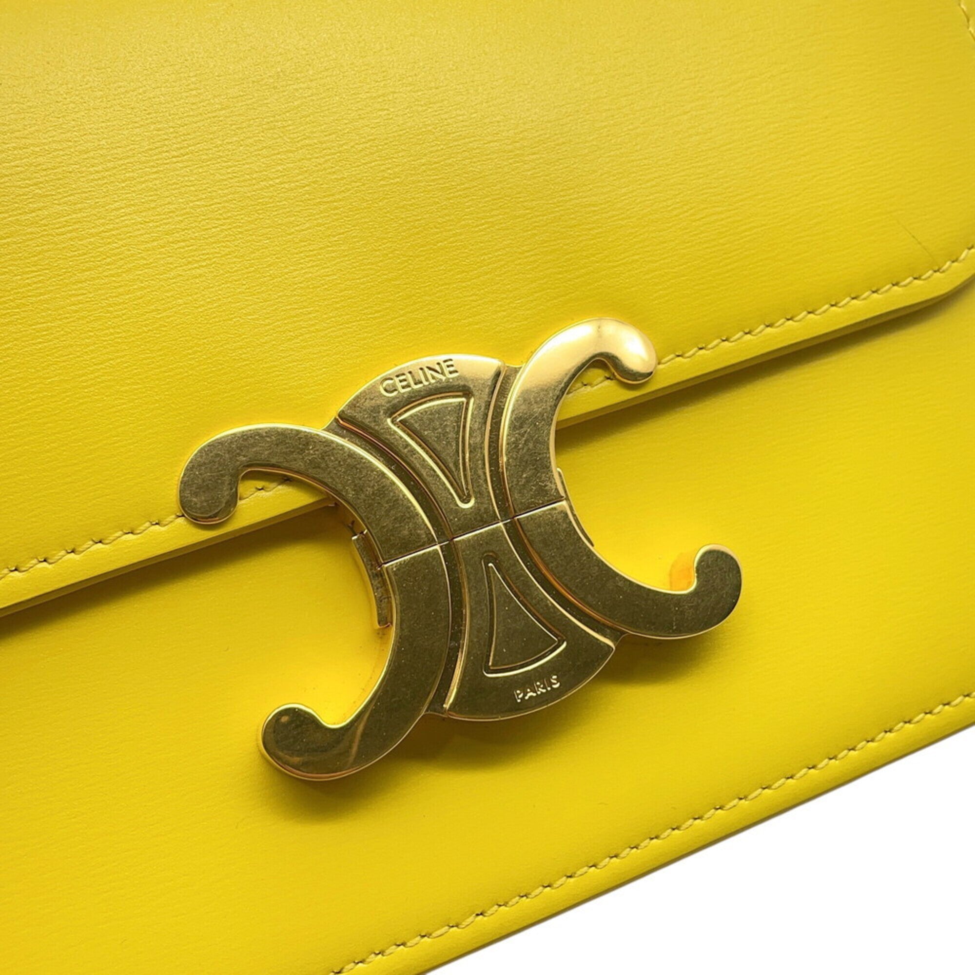 Celine Yellow Leather Shoulder Bag (Pre-Owned)