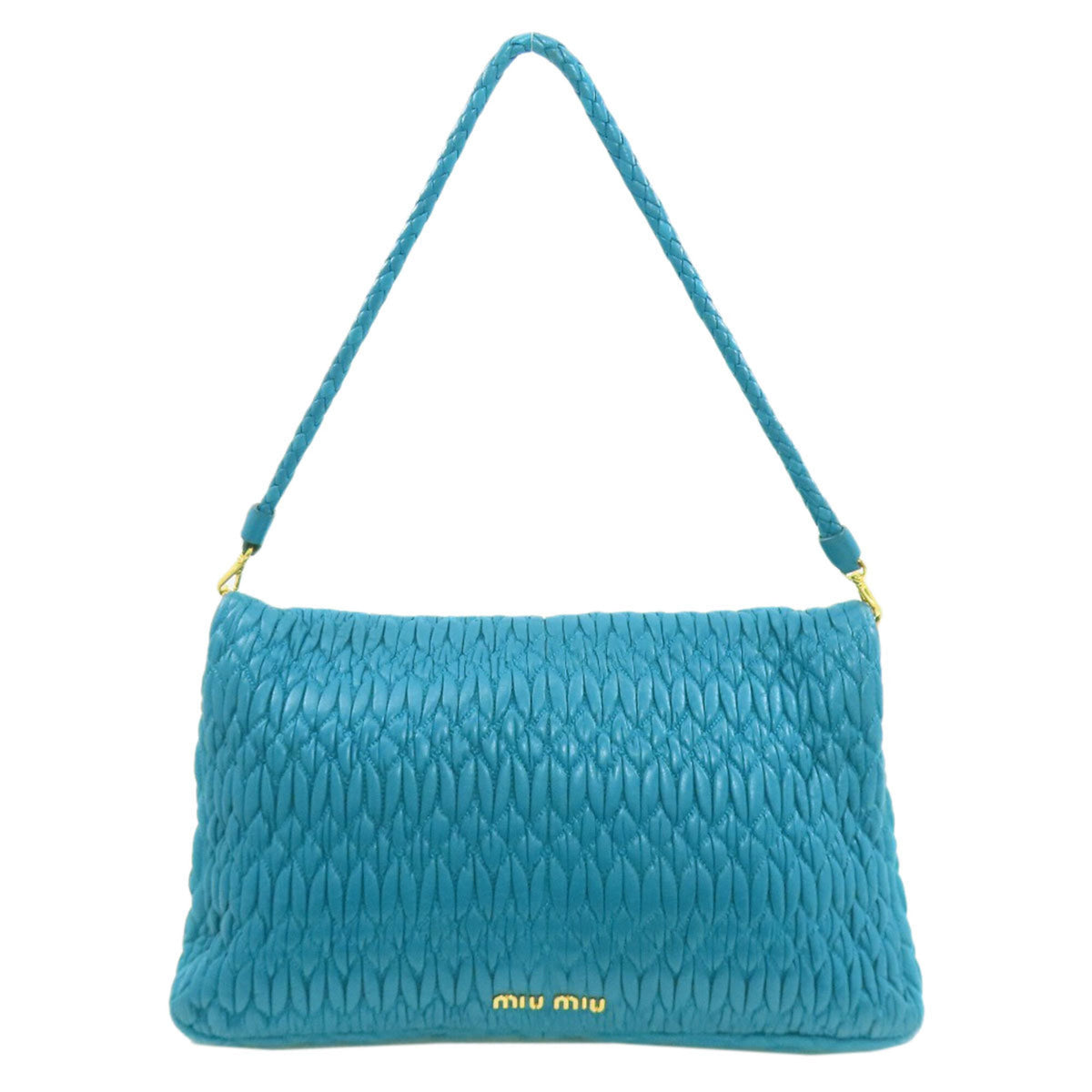 Miu Miu Blue Leather Shoulder Bag (Pre-Owned)
