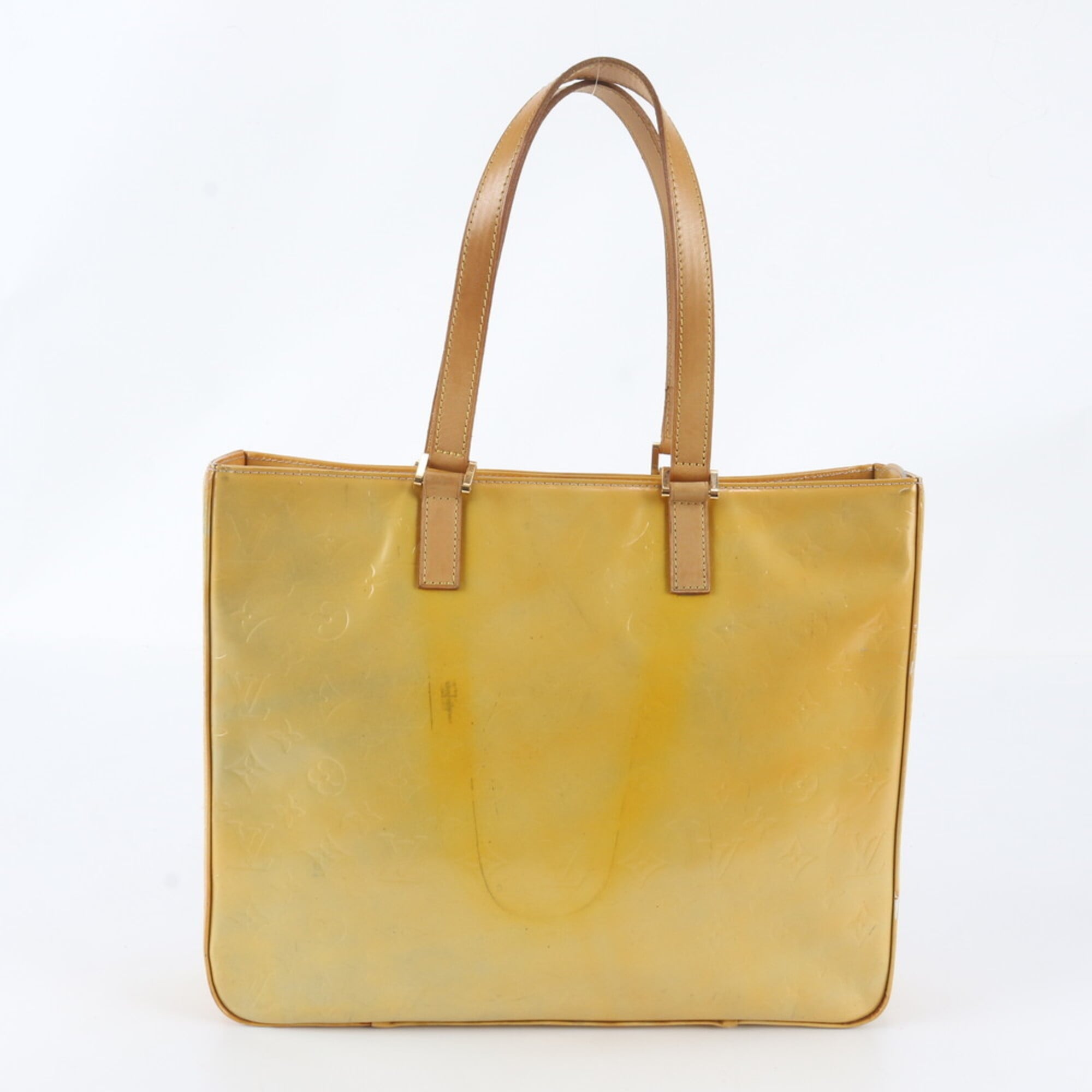 Louis Vuitton Gray Leather Handbag Shoulder Bag Tote Bag (Pre-Owned)