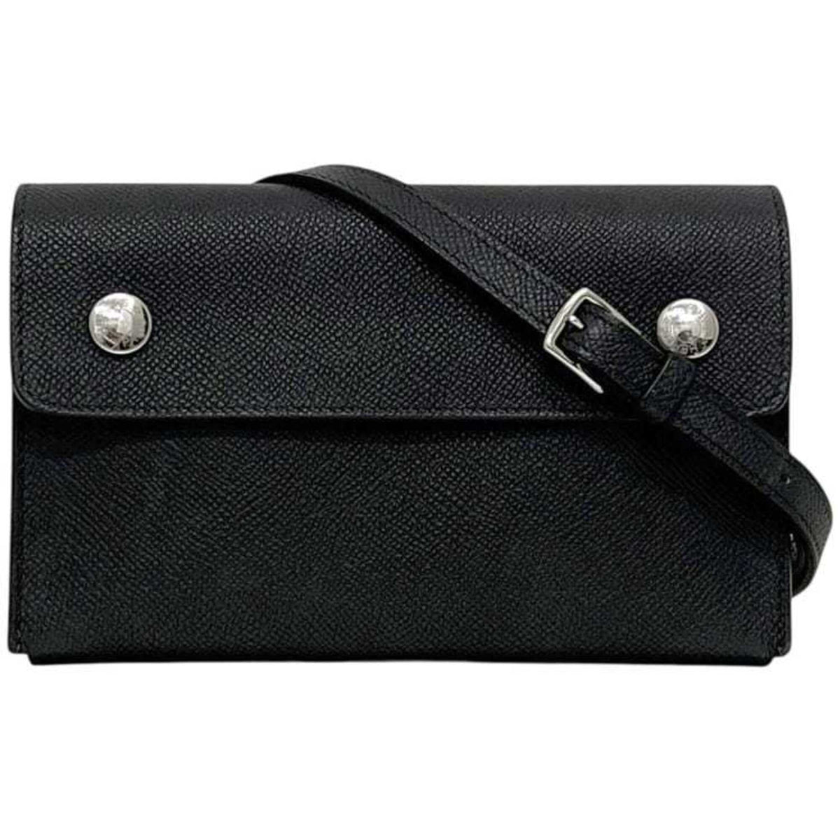 Hermes Black Leather Shoulder Bag (Pre-Owned)