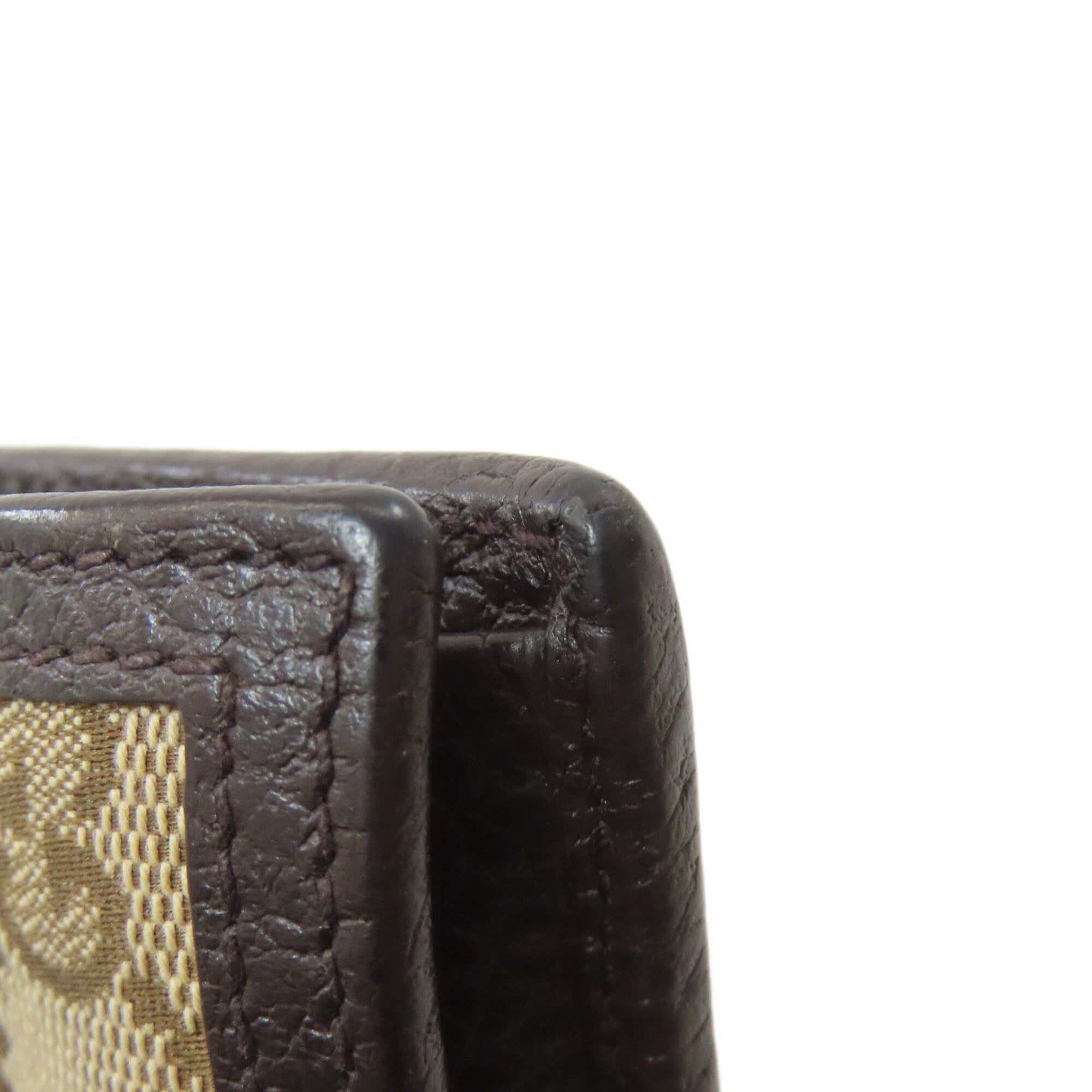 Gucci Brown Canvas Leather Wallet (Bi-Fold) (Pre-Owned)