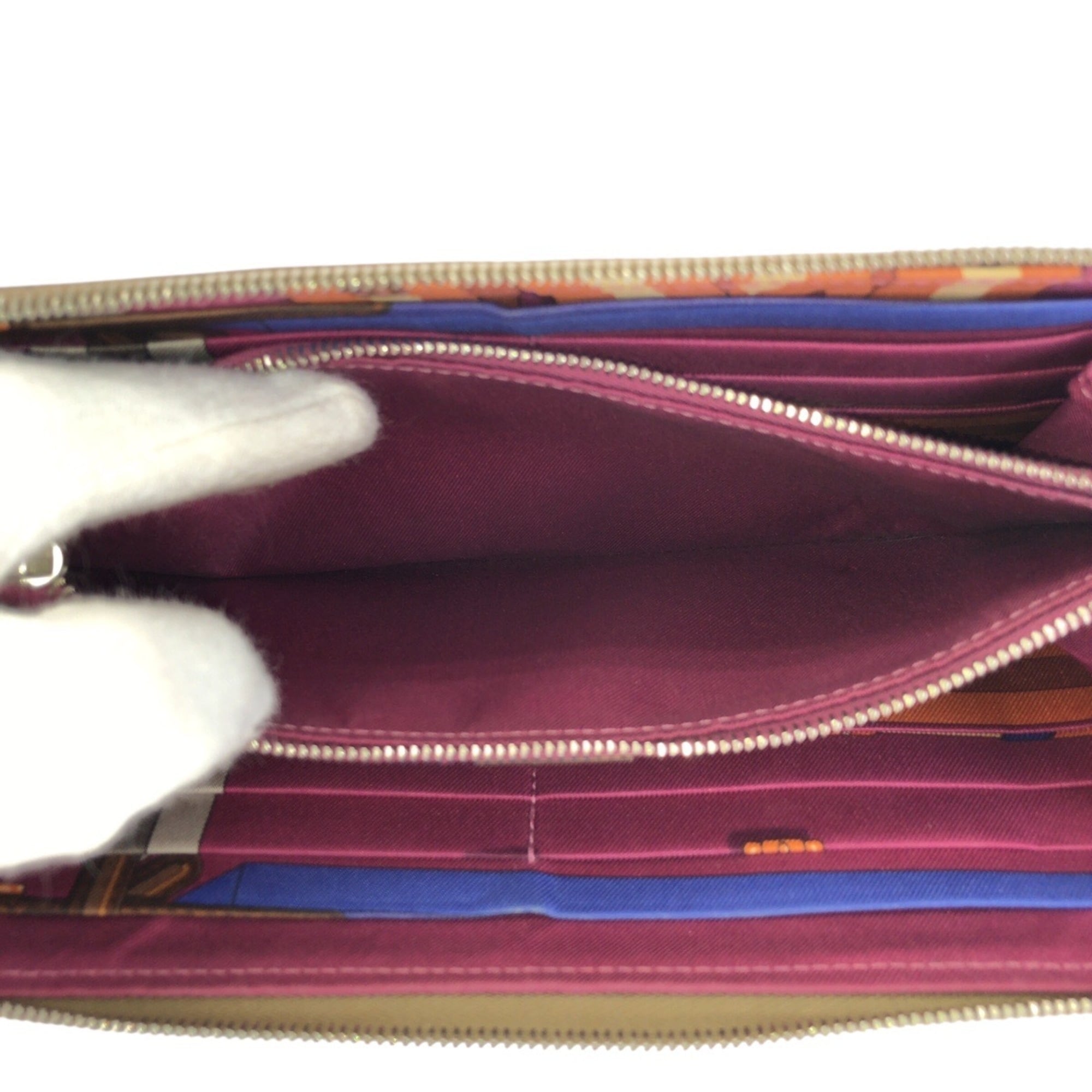 Hermes Beige Etoupe Gray Epsom Leather Long Wallet (Bi-Fold) (Pre-Owned)