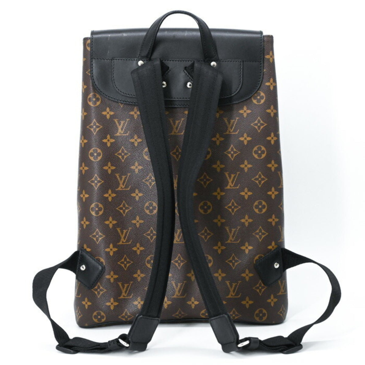 Louis Vuitton Black Brown Monogram Monogram Leather Backpack (Pre-Owned)