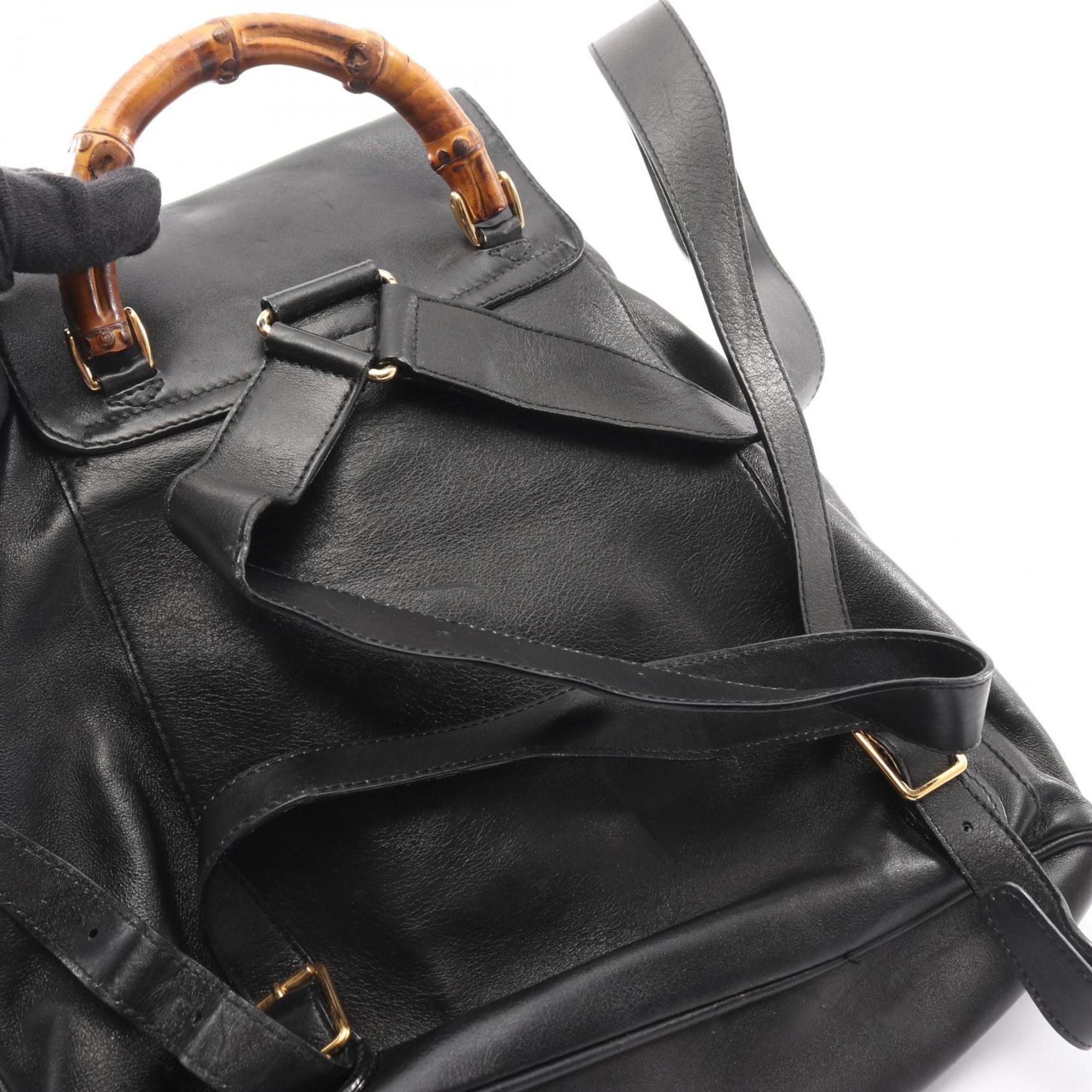 Gucci Black Leather Backpack (Pre-Owned)