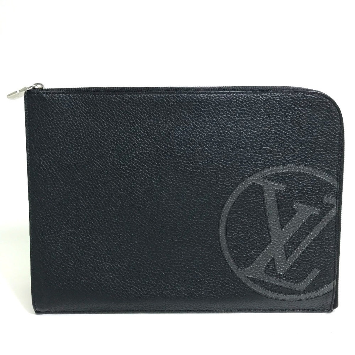 Louis Vuitton Black Noir Leather Clutch Bag Pochette (Pre-Owned)
