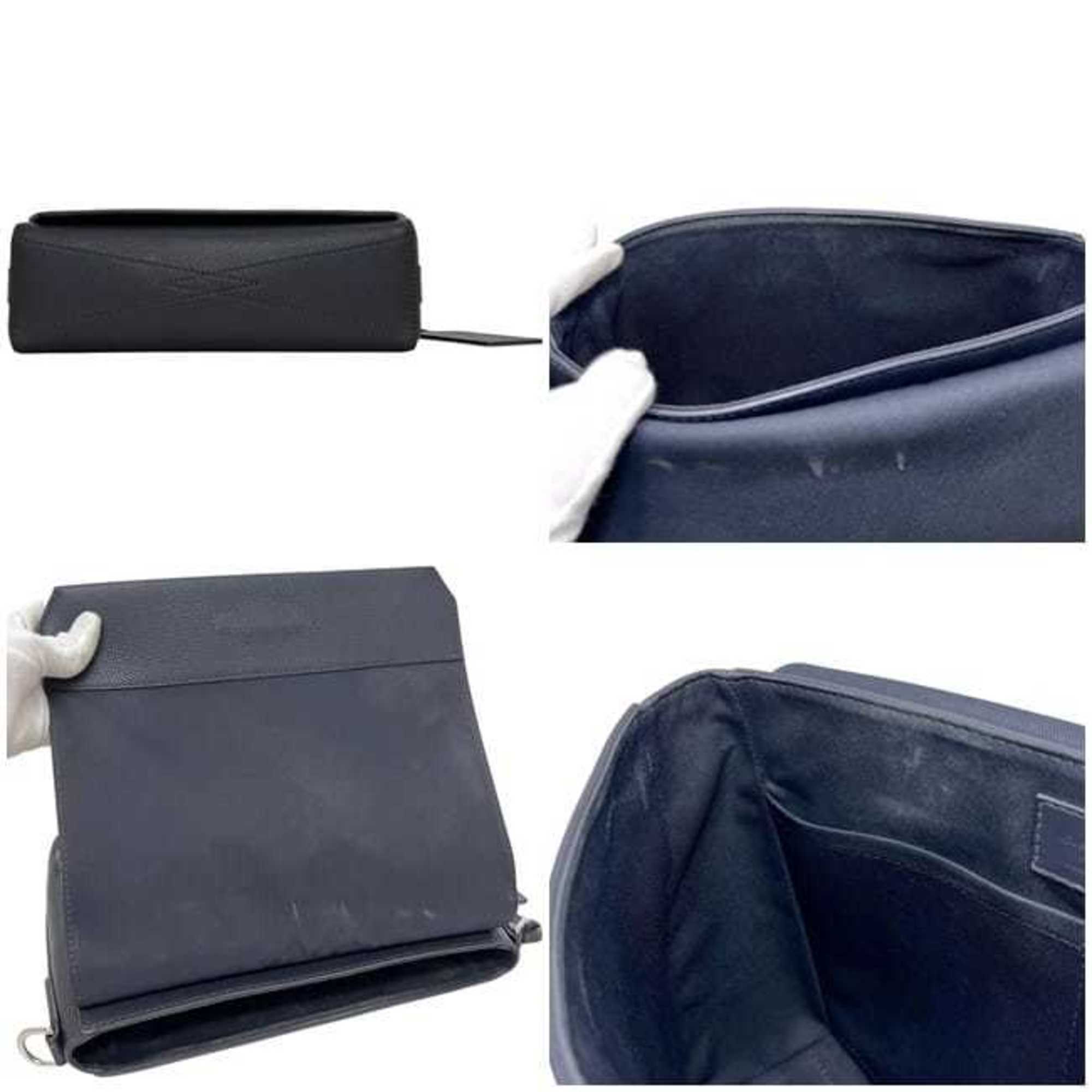 Louis Vuitton Navy Leather Shoulder Bag (Pre-Owned)
