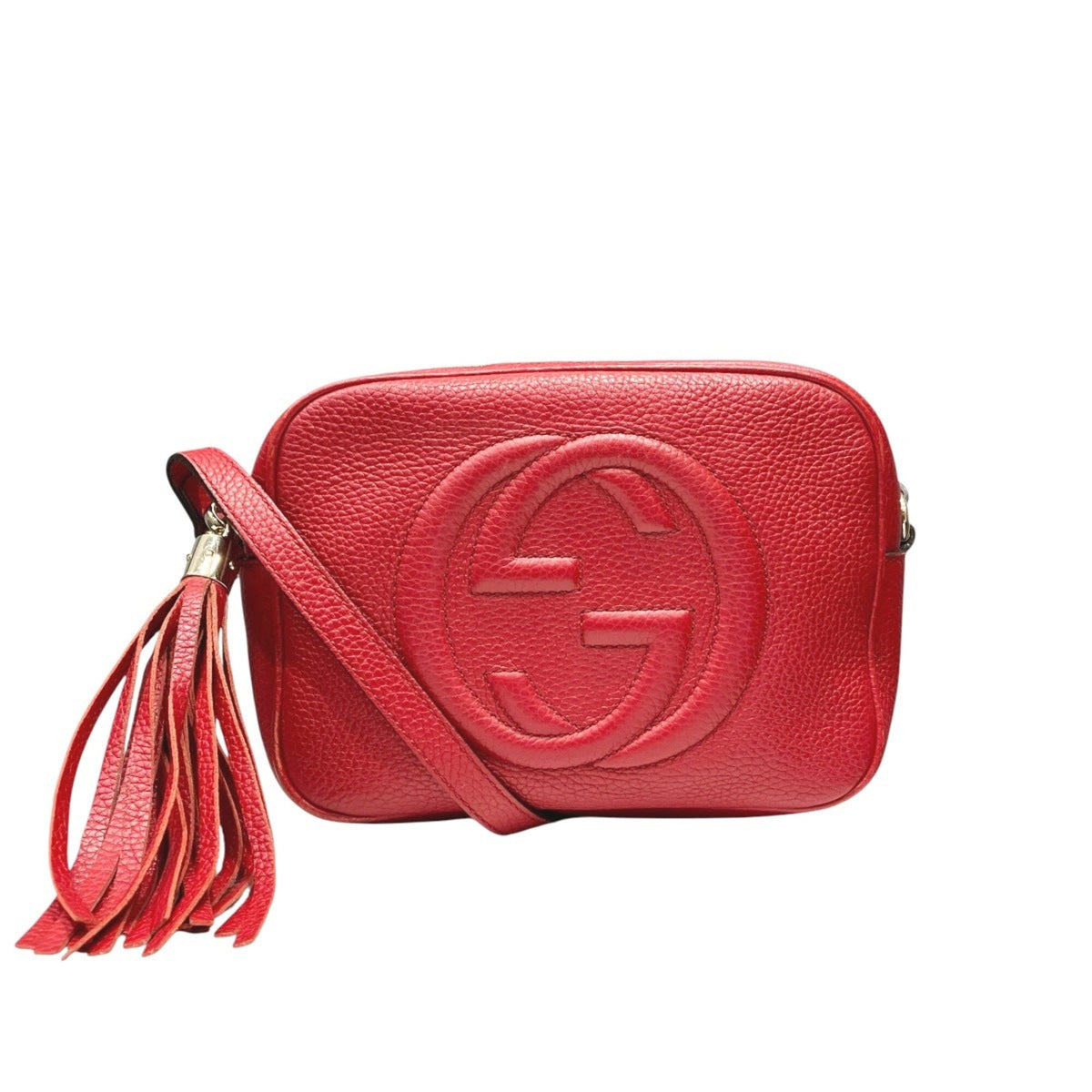 Gucci Soho Red Color Leather Shoulder Bag (Pre-Owned)