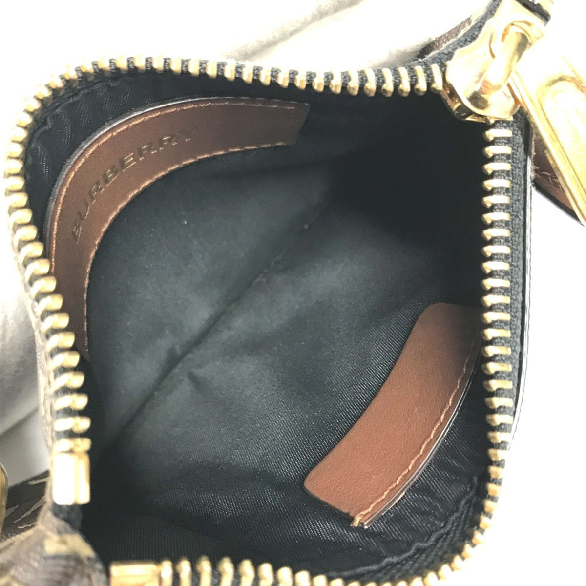 Burberry Brown Leather Pvc Coin Purse/Coin Case (Pre-Owned)