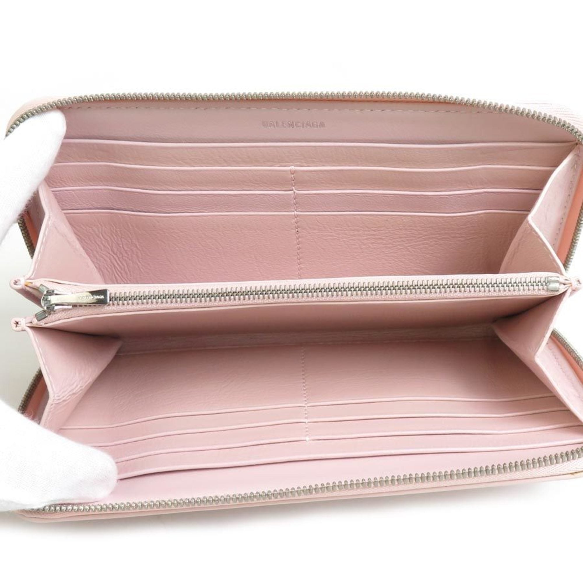 Balenciaga Light Pink Leather Long Wallet (Bi-Fold) (Pre-Owned)