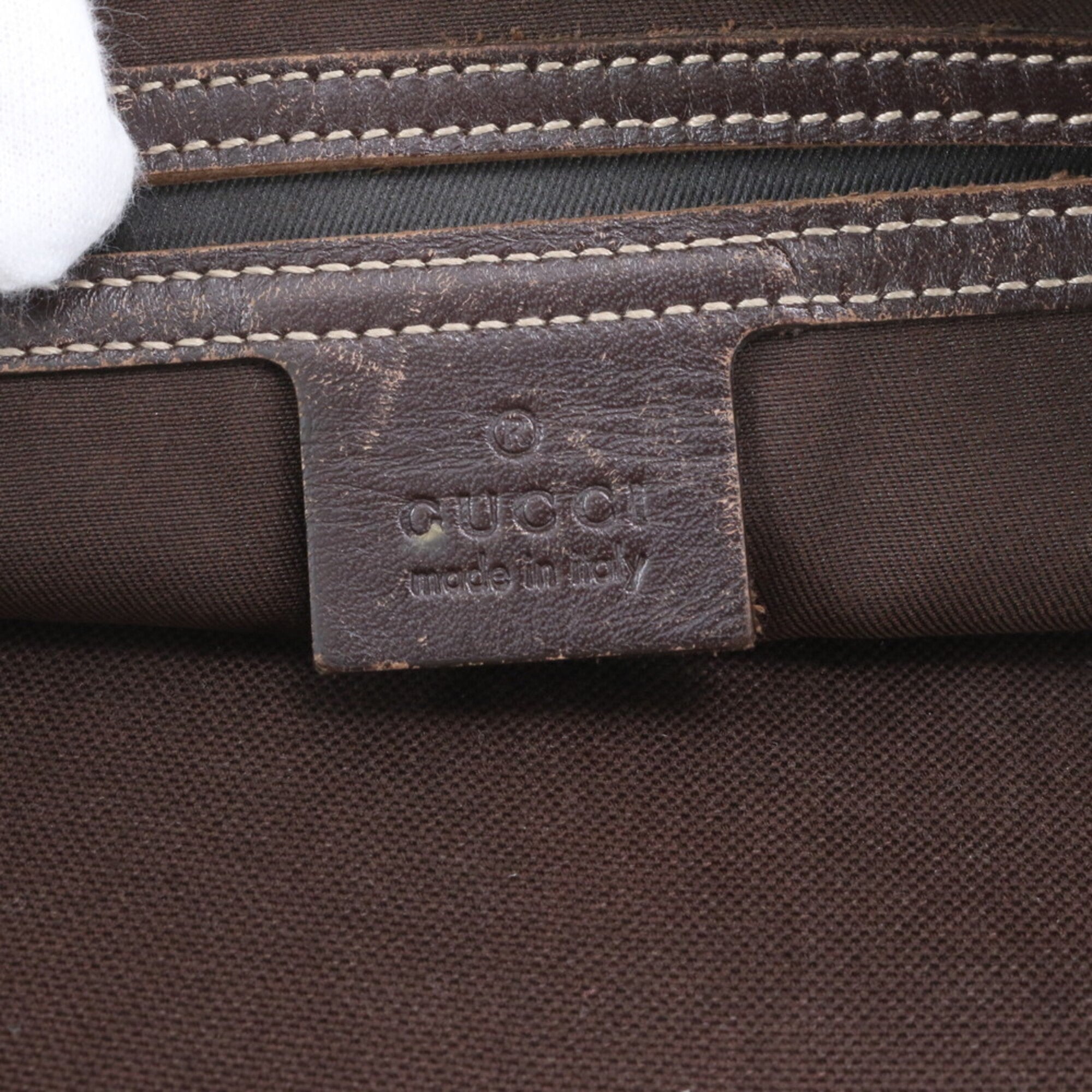 Gucci Beige Brown Leather Coated Canvas Fanny Pack Shoulder Bag Sling Bag Tote Bag (Pre-Owned)