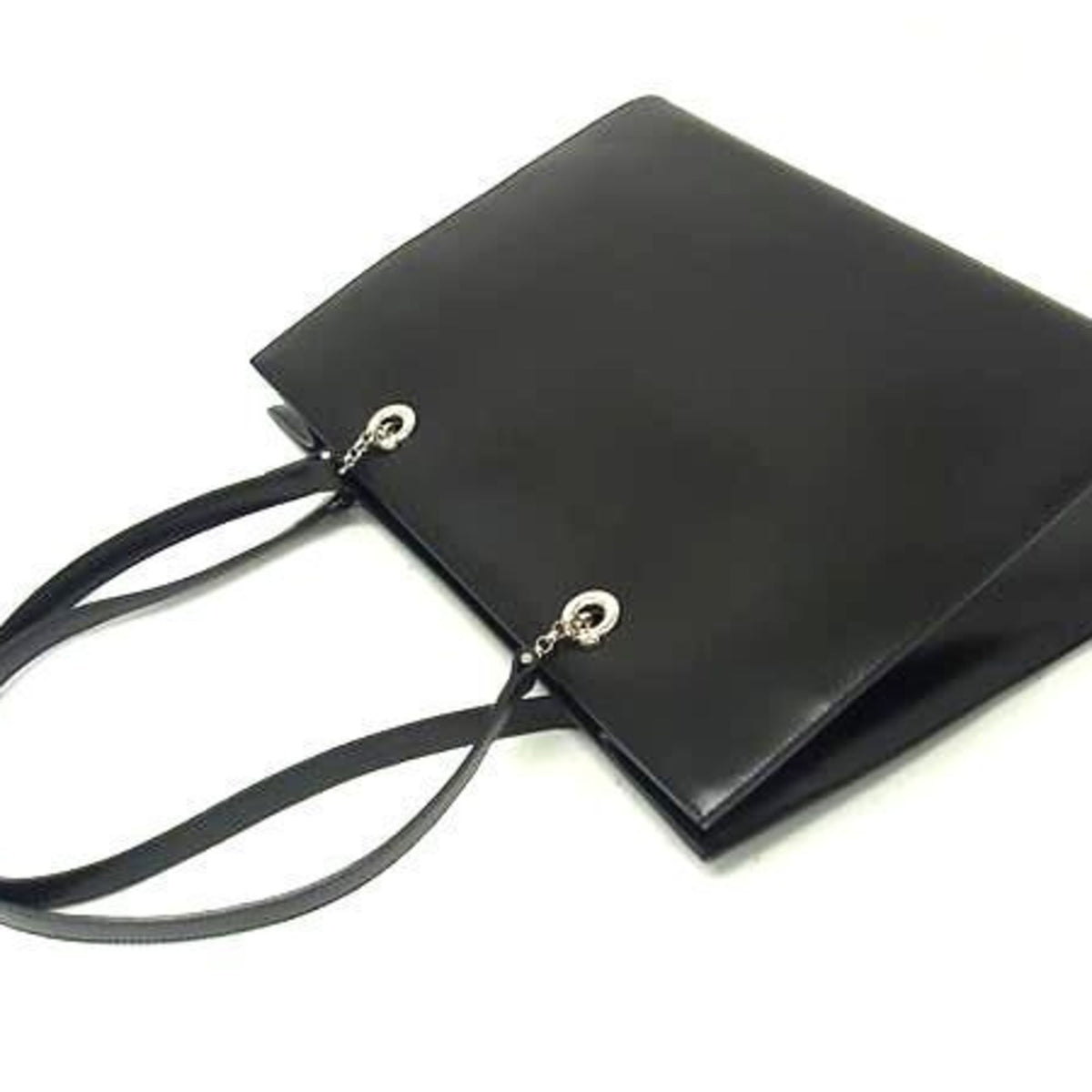 Cartier Black Leather Handbag Shoulder Bag Tote Bag (Pre-Owned)