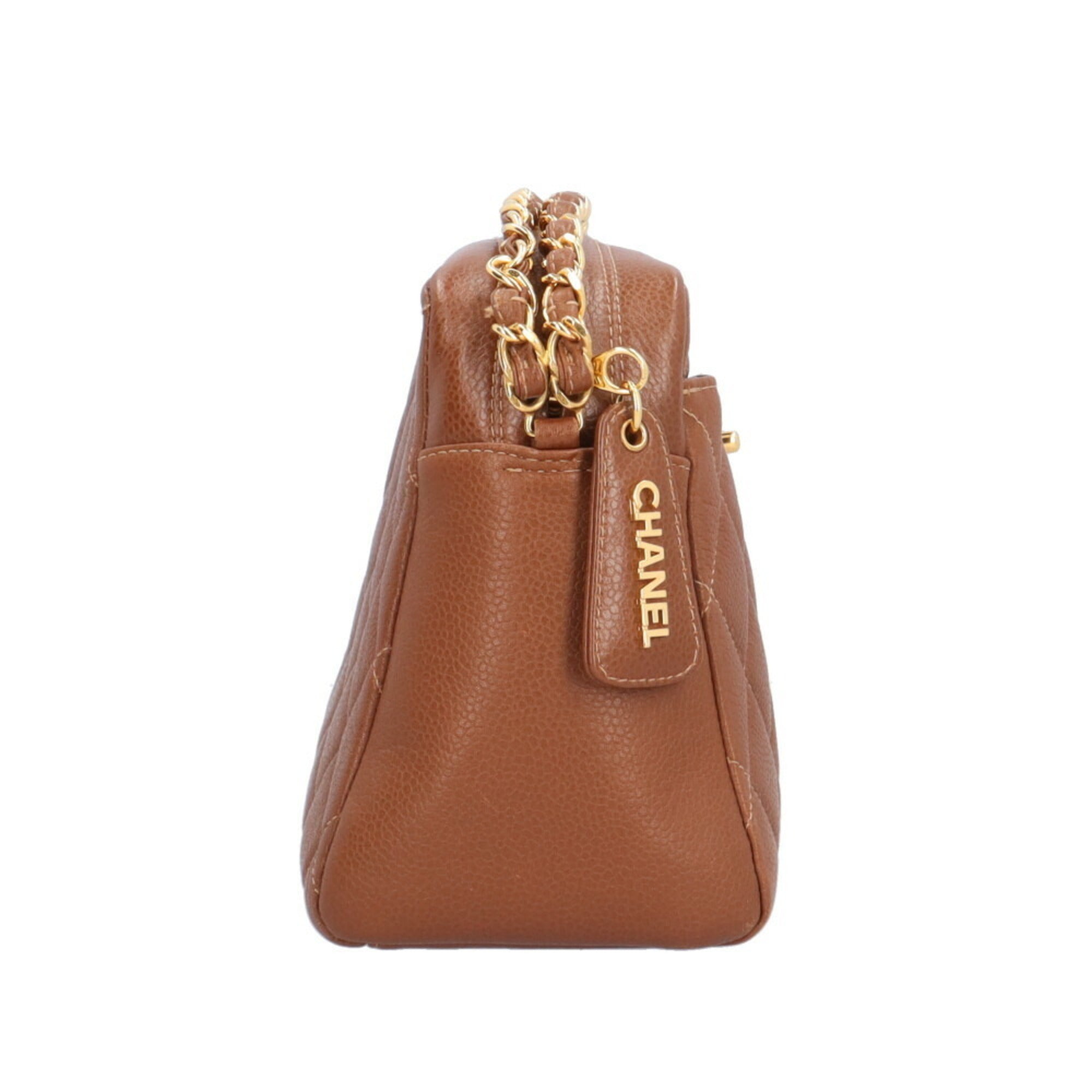 Chanel Brown Leather Shoulder Bag (Pre-Owned)