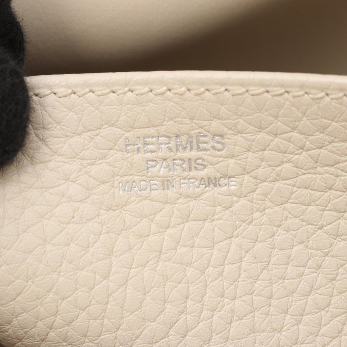 Hermes Alezan Ivory Taurillon Clemence Leather Handbag (Pre-Owned)