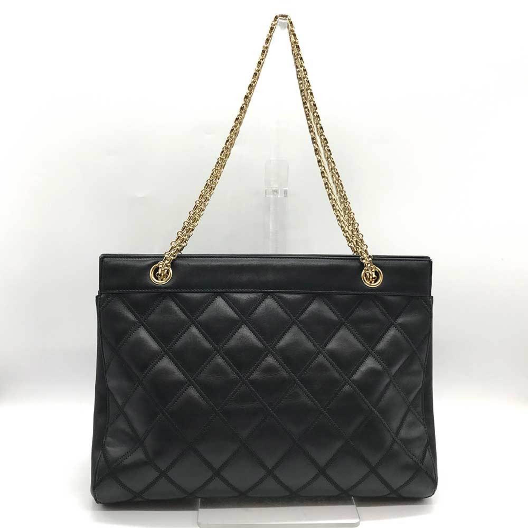 Chanel Black Leather Tote Bag (Pre-Owned)