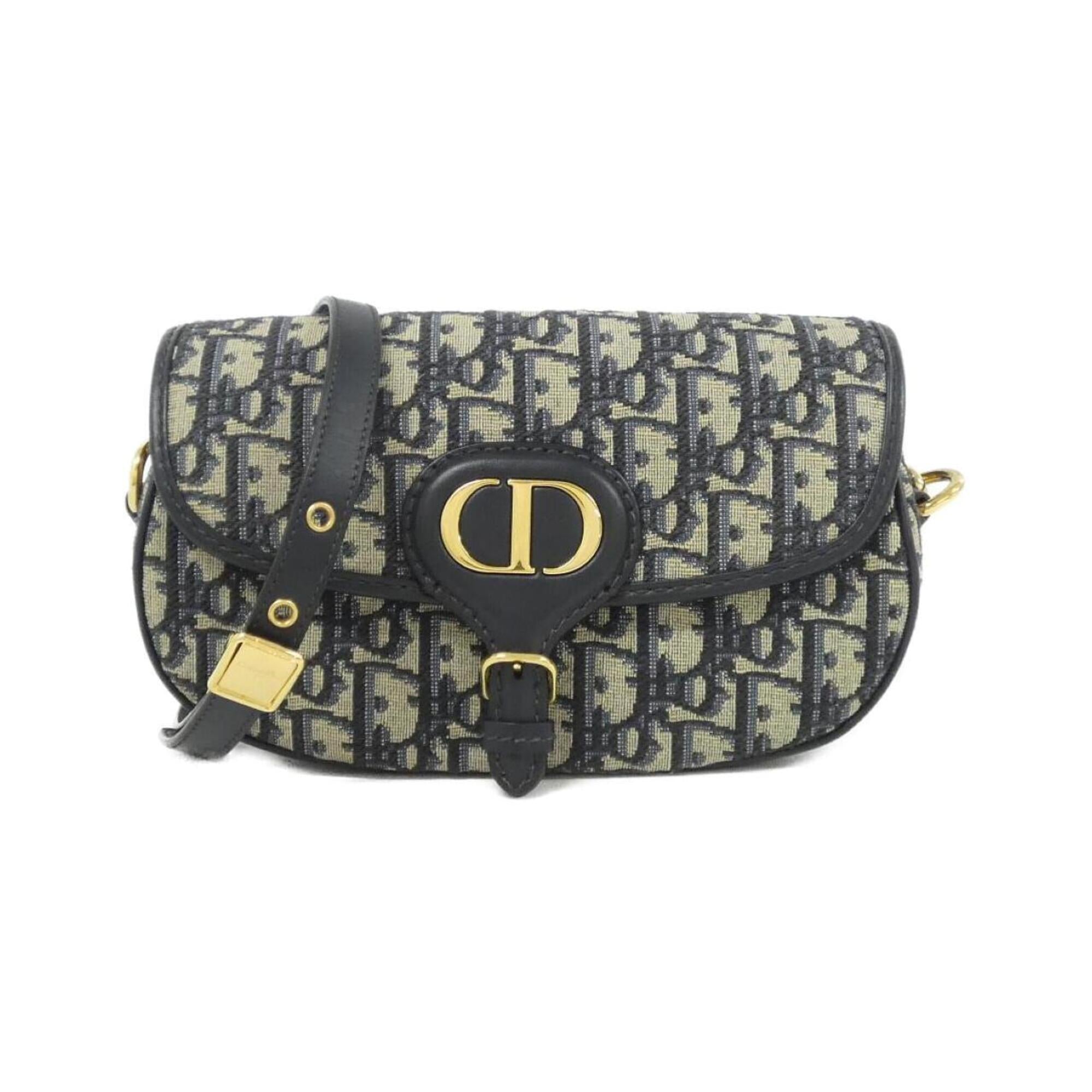 Christian Dior Blue Canvas Leather Shoulder Bag (Pre-Owned)
