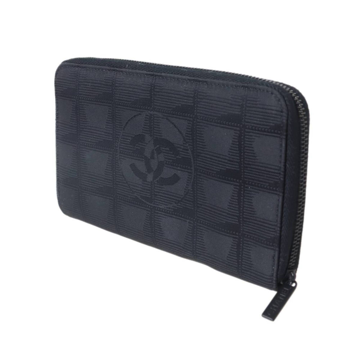 Chanel New Travel Line Black Long Wallet (Bi-Fold) (Pre-Owned)