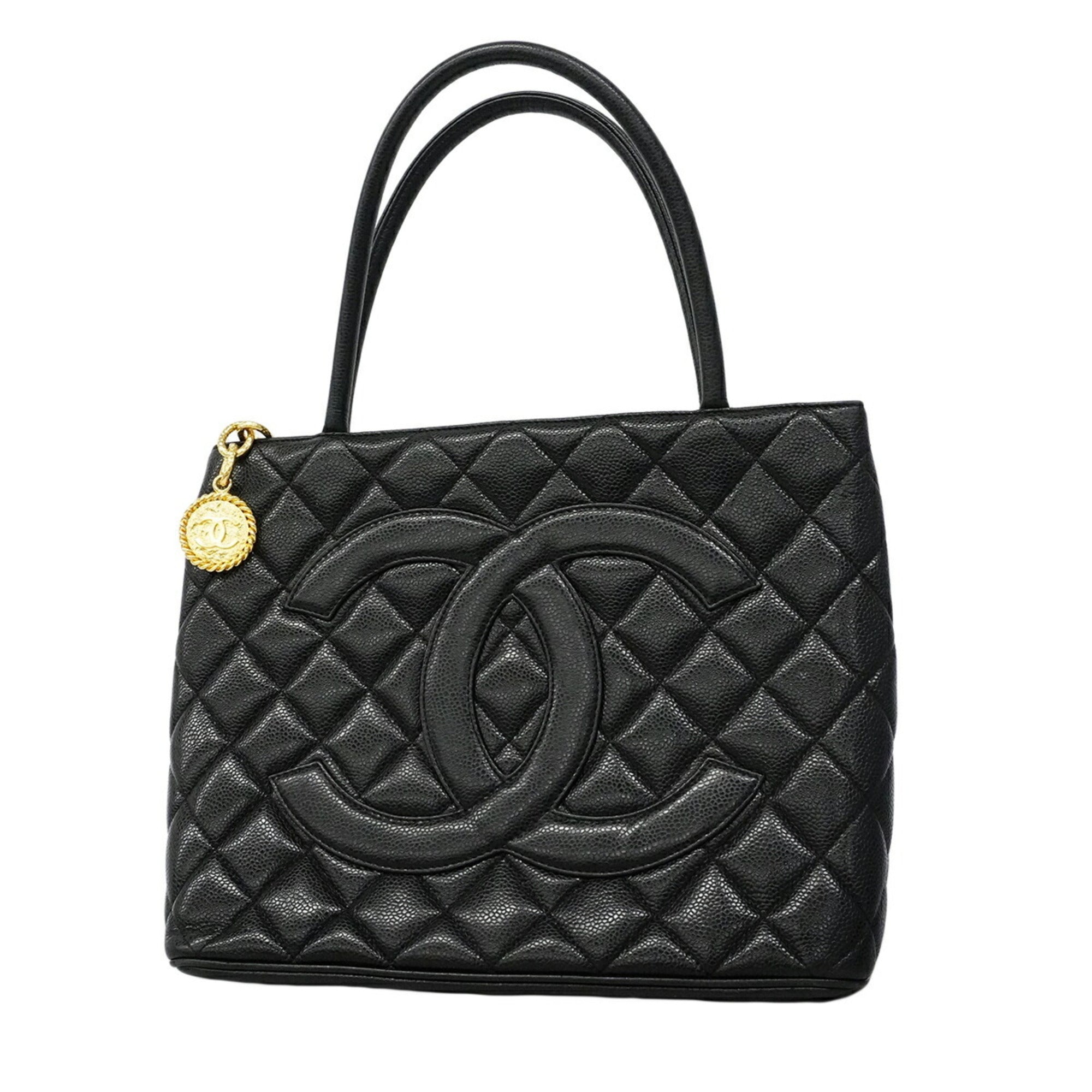 Chanel Black Grained Calfskin Tote Bag (Pre-Owned)