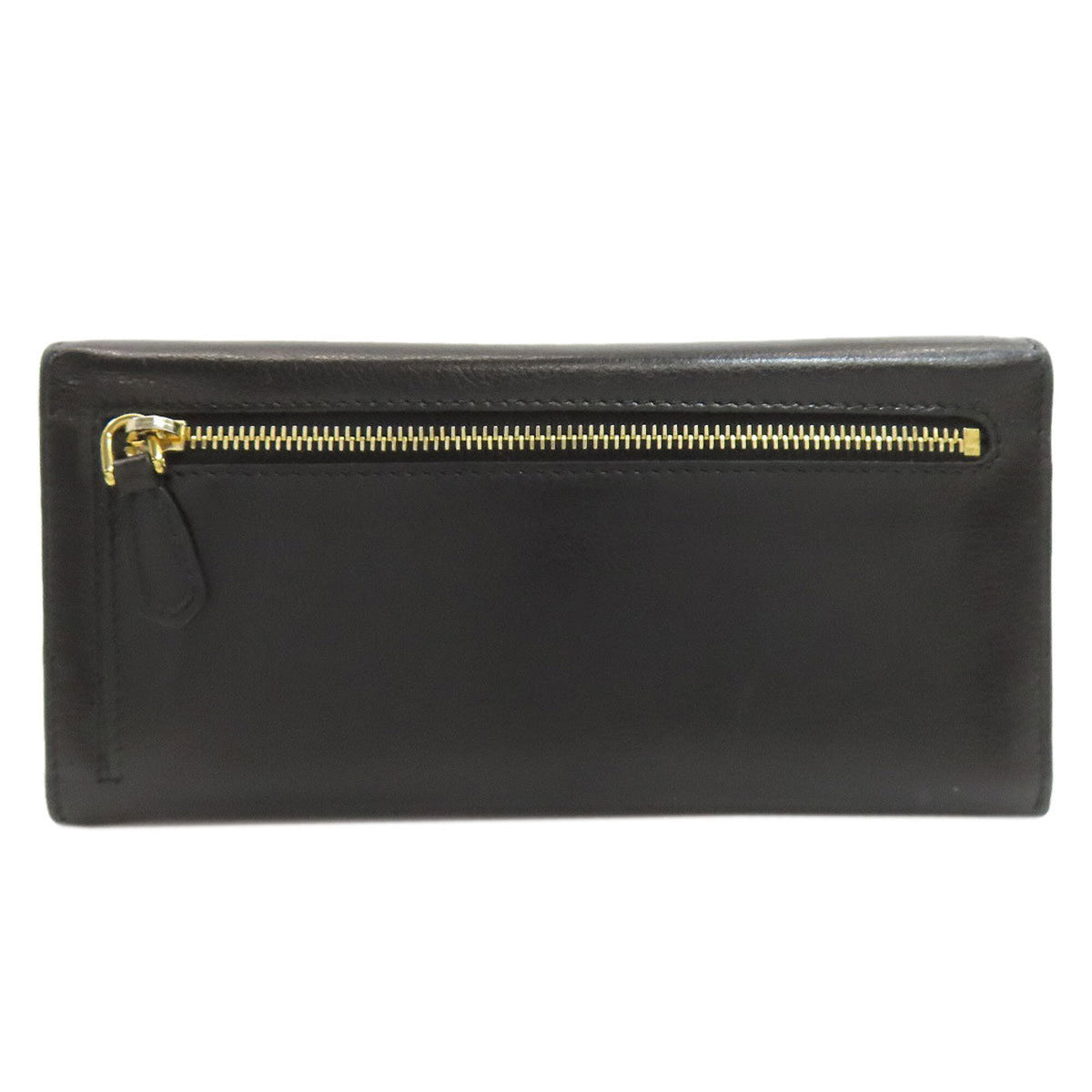 Prada Black Leather Long Wallet (Bi-Fold) (Pre-Owned)