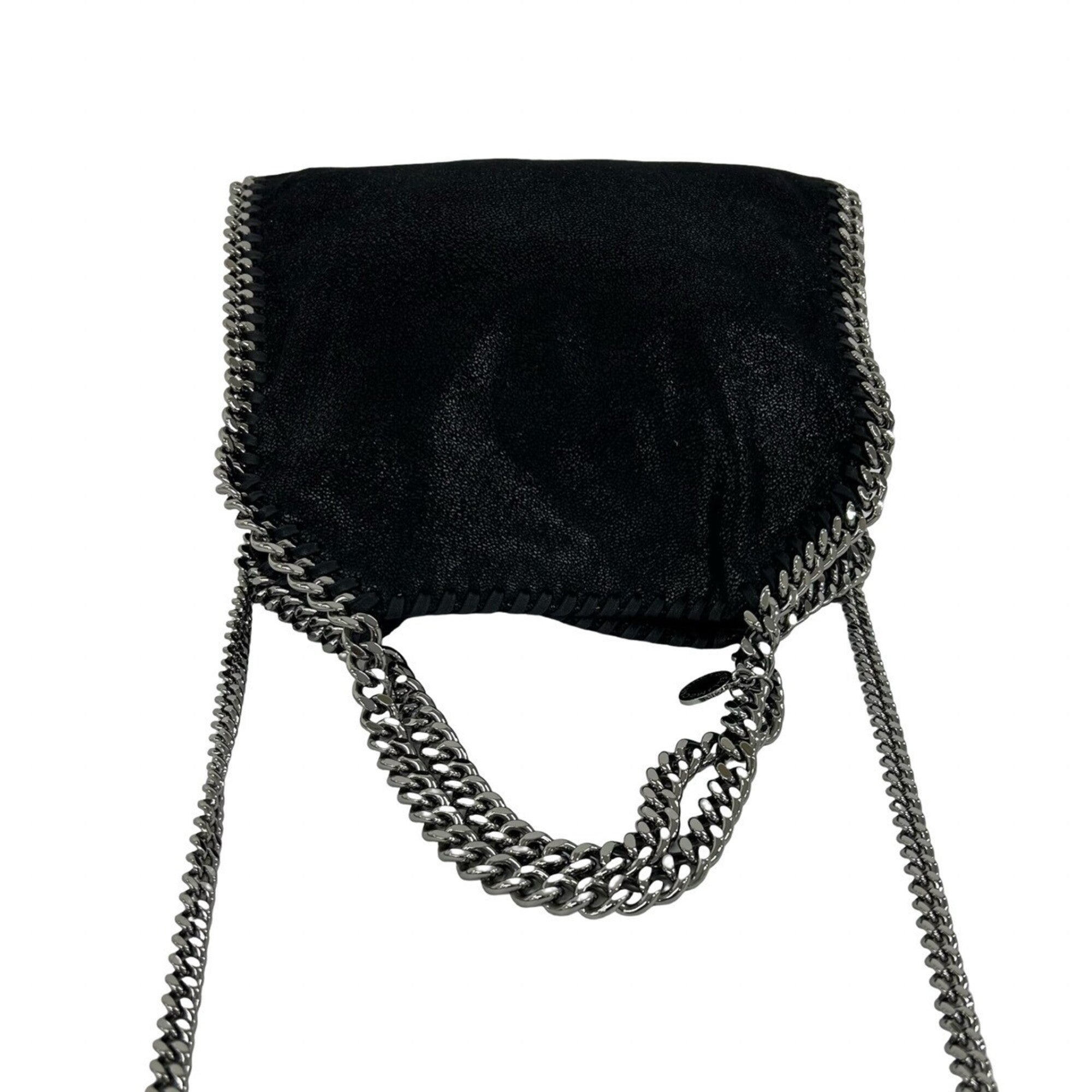 Stella Mccartney Black Leather Handbag Shoulder Bag (Pre-Owned)