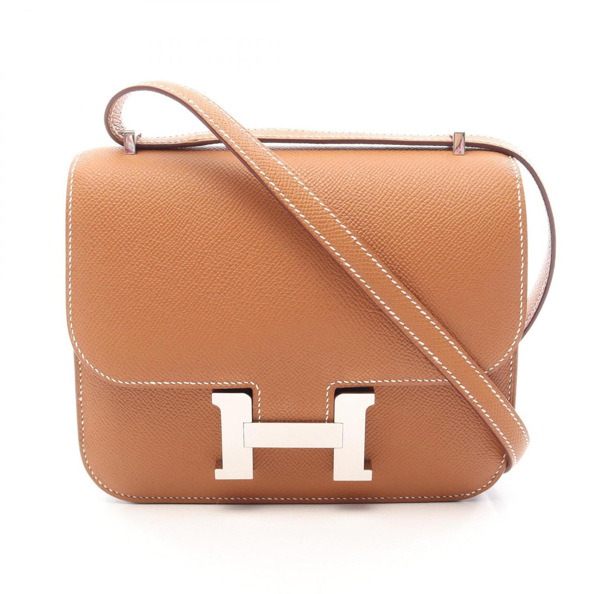 Hermes Brown Epsom Leather Handbag Shoulder Bag (Pre-Owned)