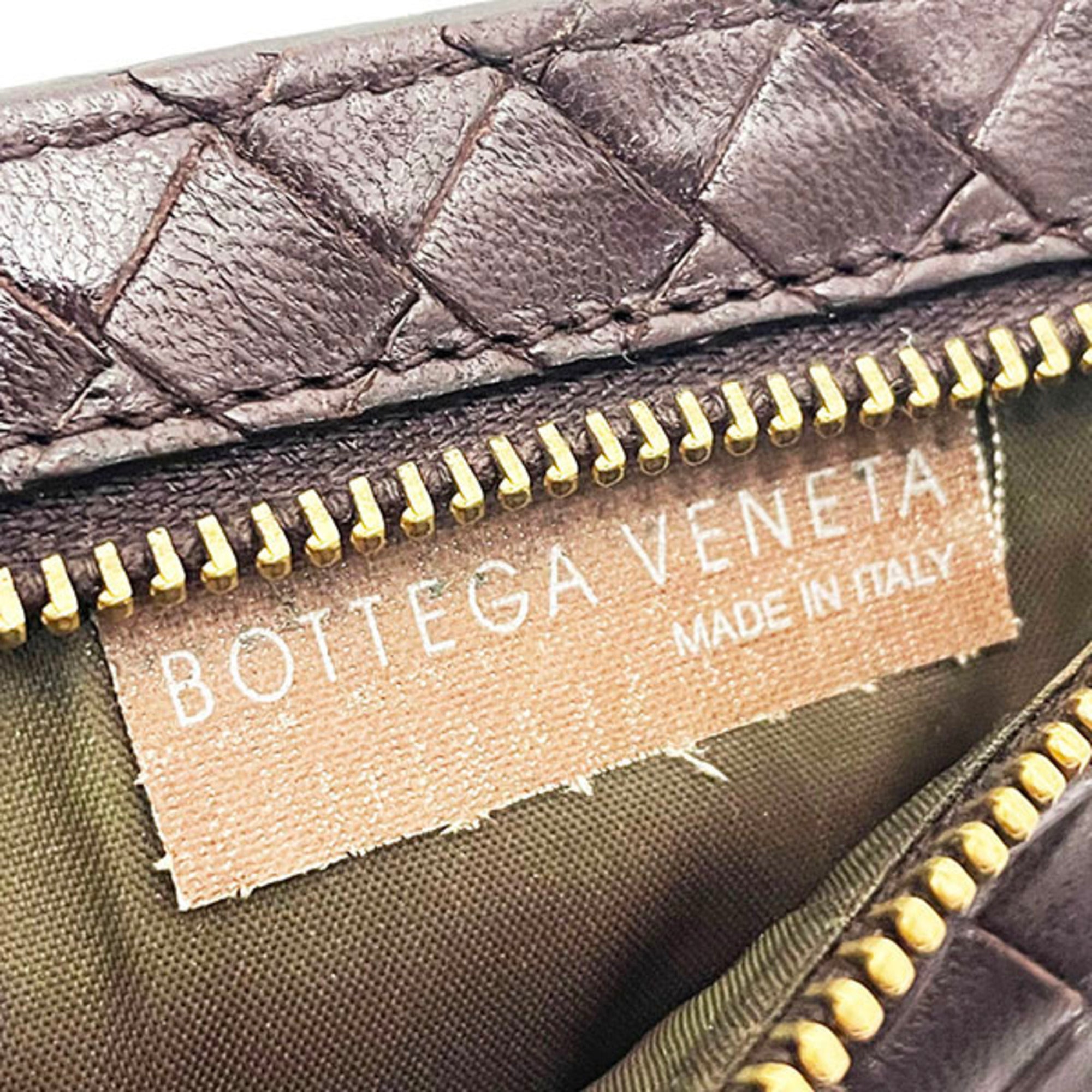 Bottega Veneta Intrecciato Dark Brown Leather Coin Purse/Coin Case (Pre-Owned)