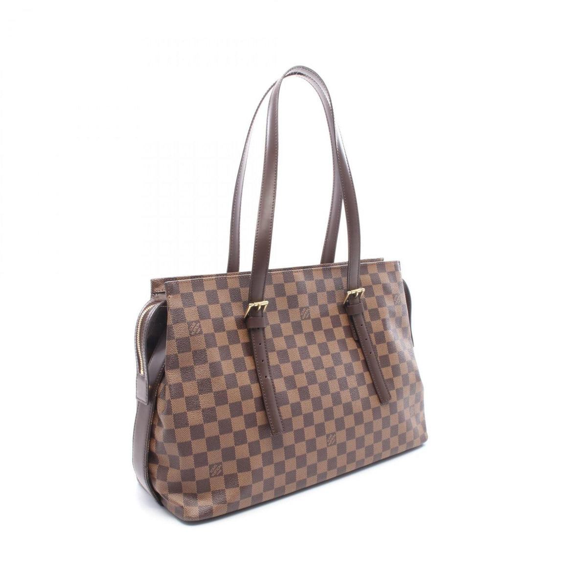 Louis Vuitton Brown Damier Canvas Coated Canvas Damier Canvas Leather Handbag Tote Bag (Pre-Owned)