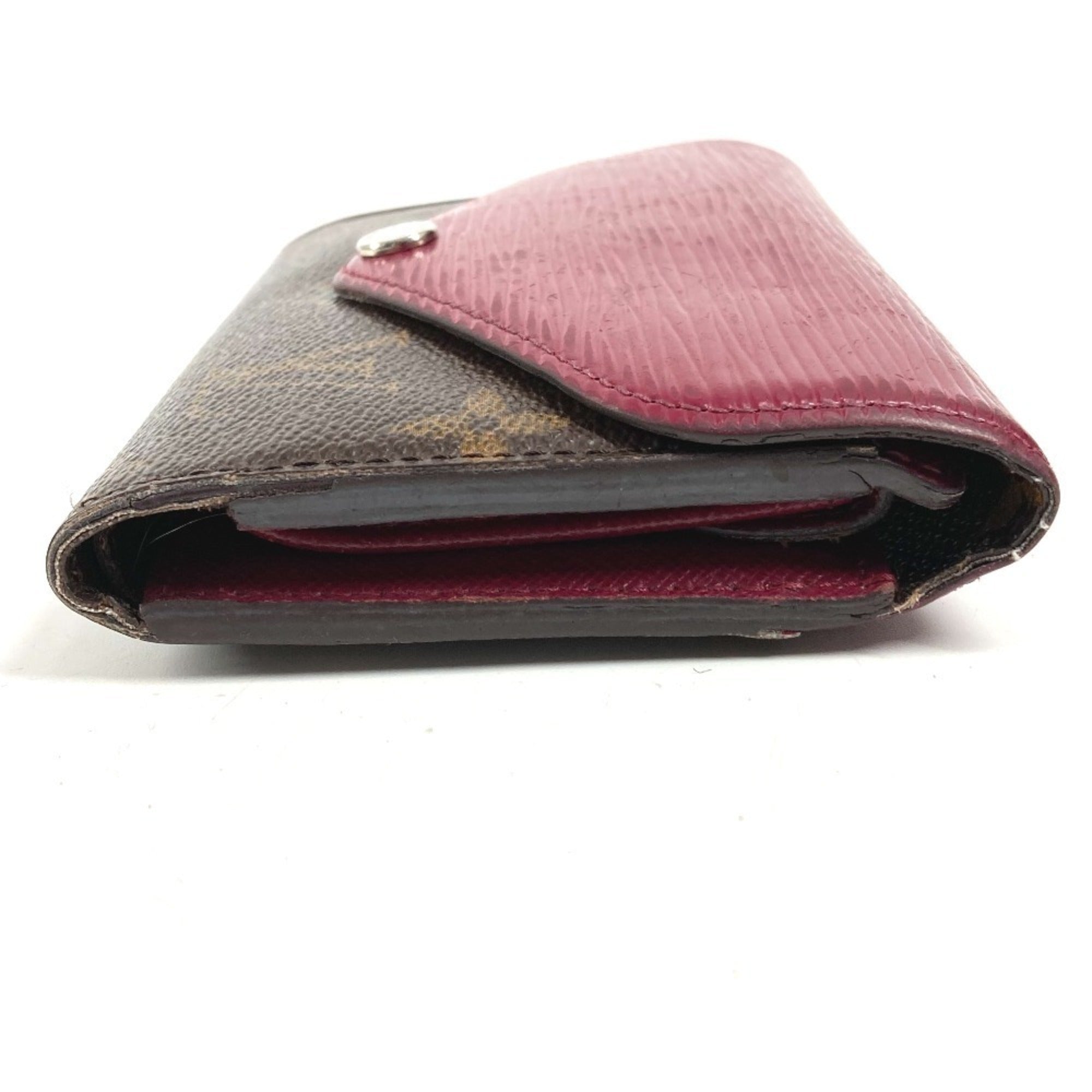 Louis Vuitton Monogram Brown Fuchsia Pink Pink Monogram Epi Leather Wallet (Tri-Fold) (Pre-Owned)