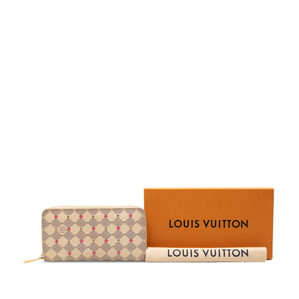 Louis Vuitton Damier Azur Pink White Pvc Long Wallet (Bi-Fold) (Pre-Owned)